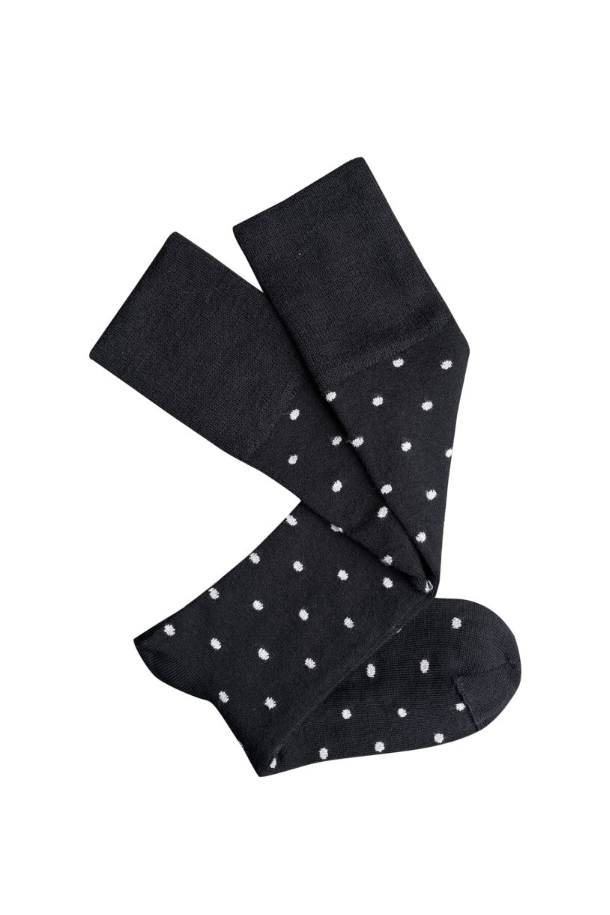 Dotty Knee High Wool Socks