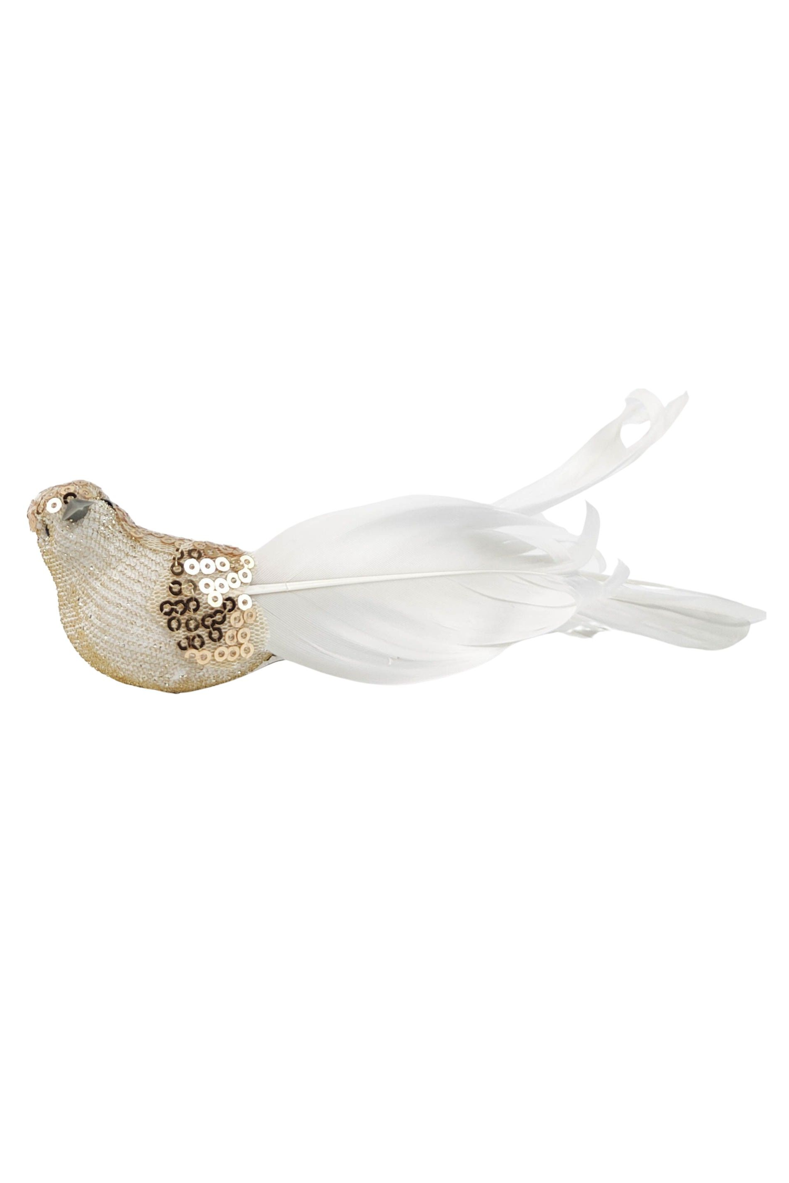 Elegant Bird Feather - White/Gold