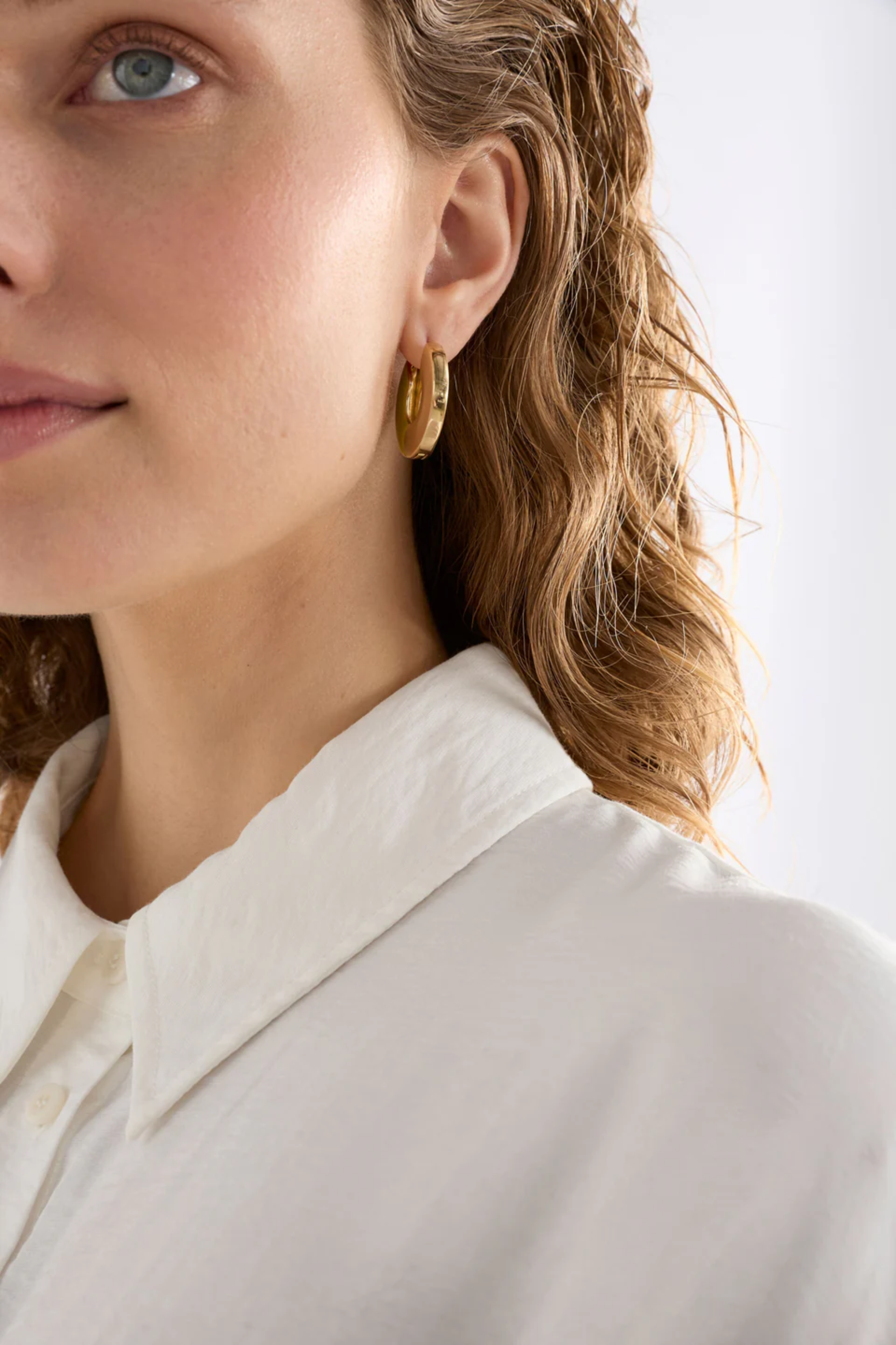Elk Itva Hoop Earring - Chartreuse