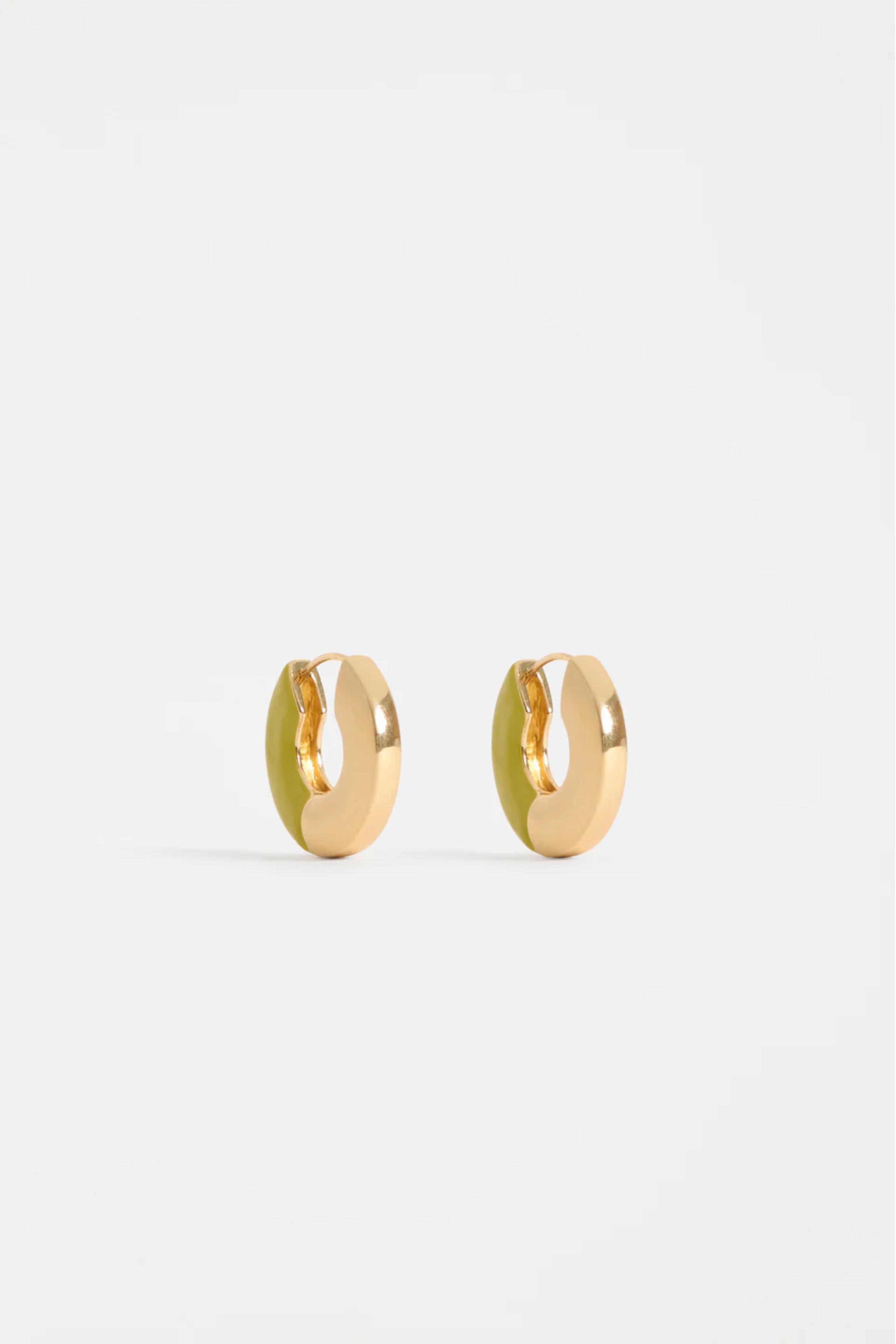 Elk Itva Hoop Earring - Chartreuse