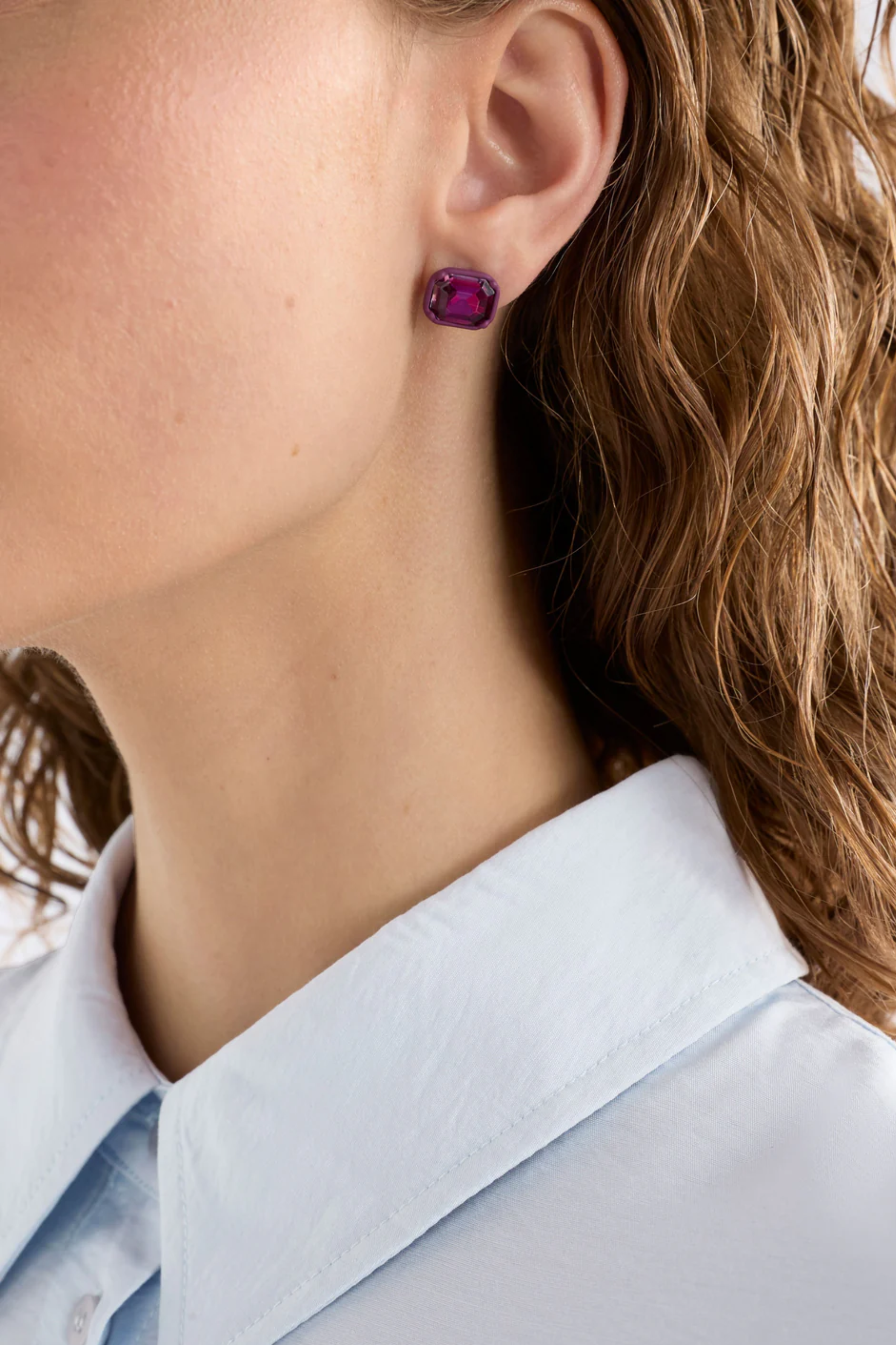 Elk Jule Mini Stud Earring - Fuchsia