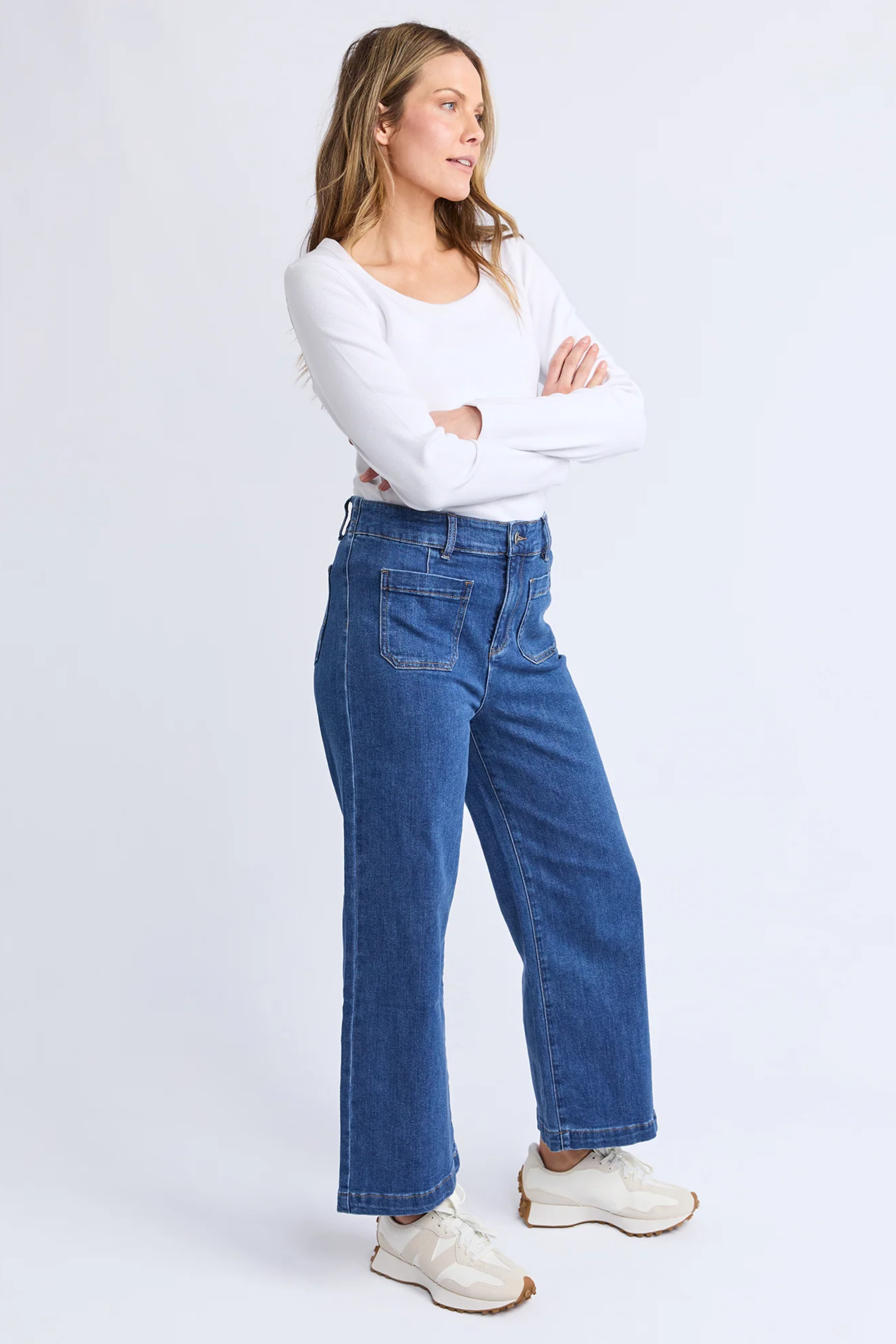 Elm Alyssa Front Pocket Jean - Mid Blue