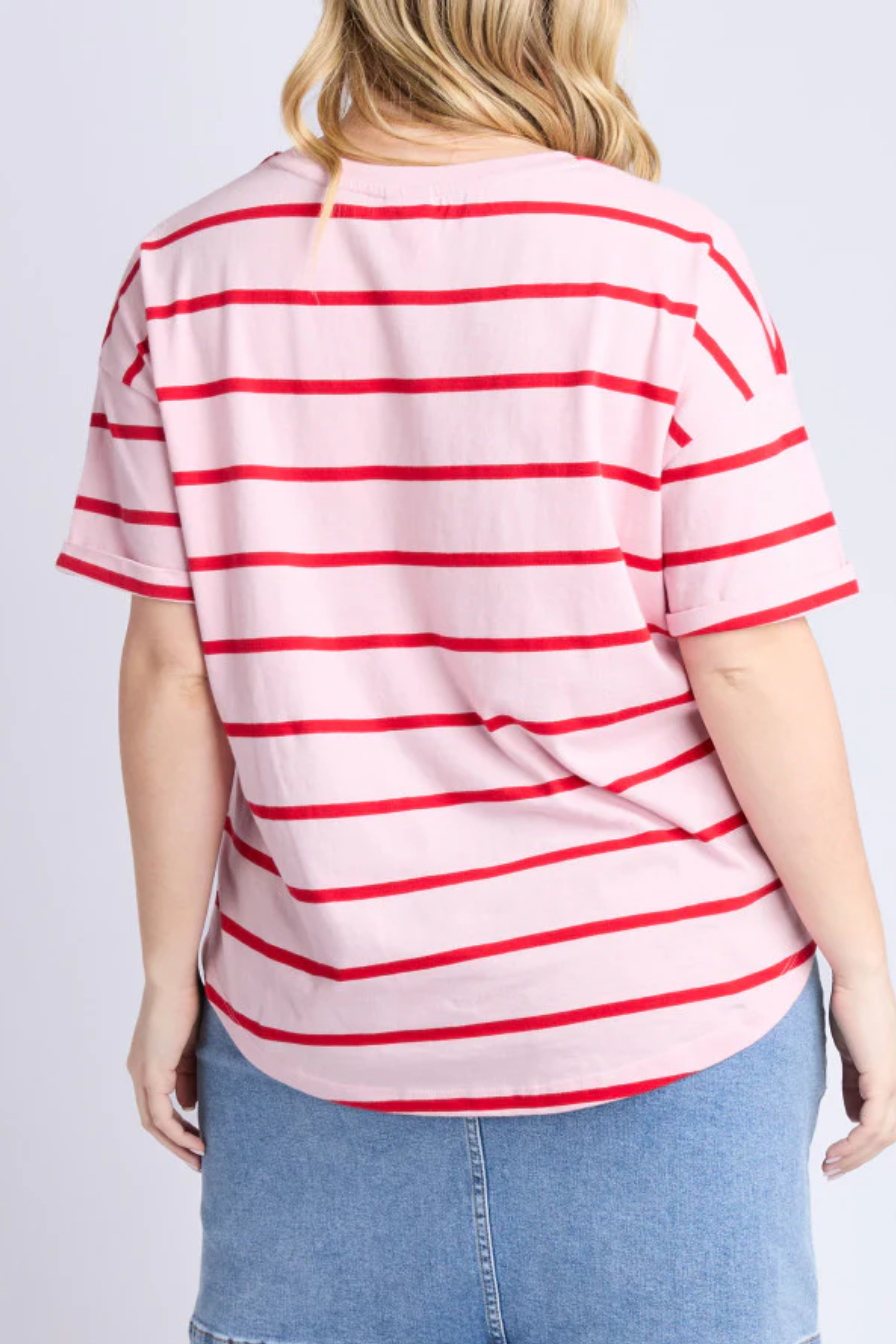 Elm Halli S/S Tee - Pink/Poppy Stripe