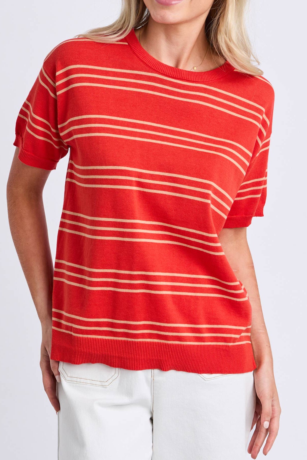 Elm Sofie Knit Tee - Tangello