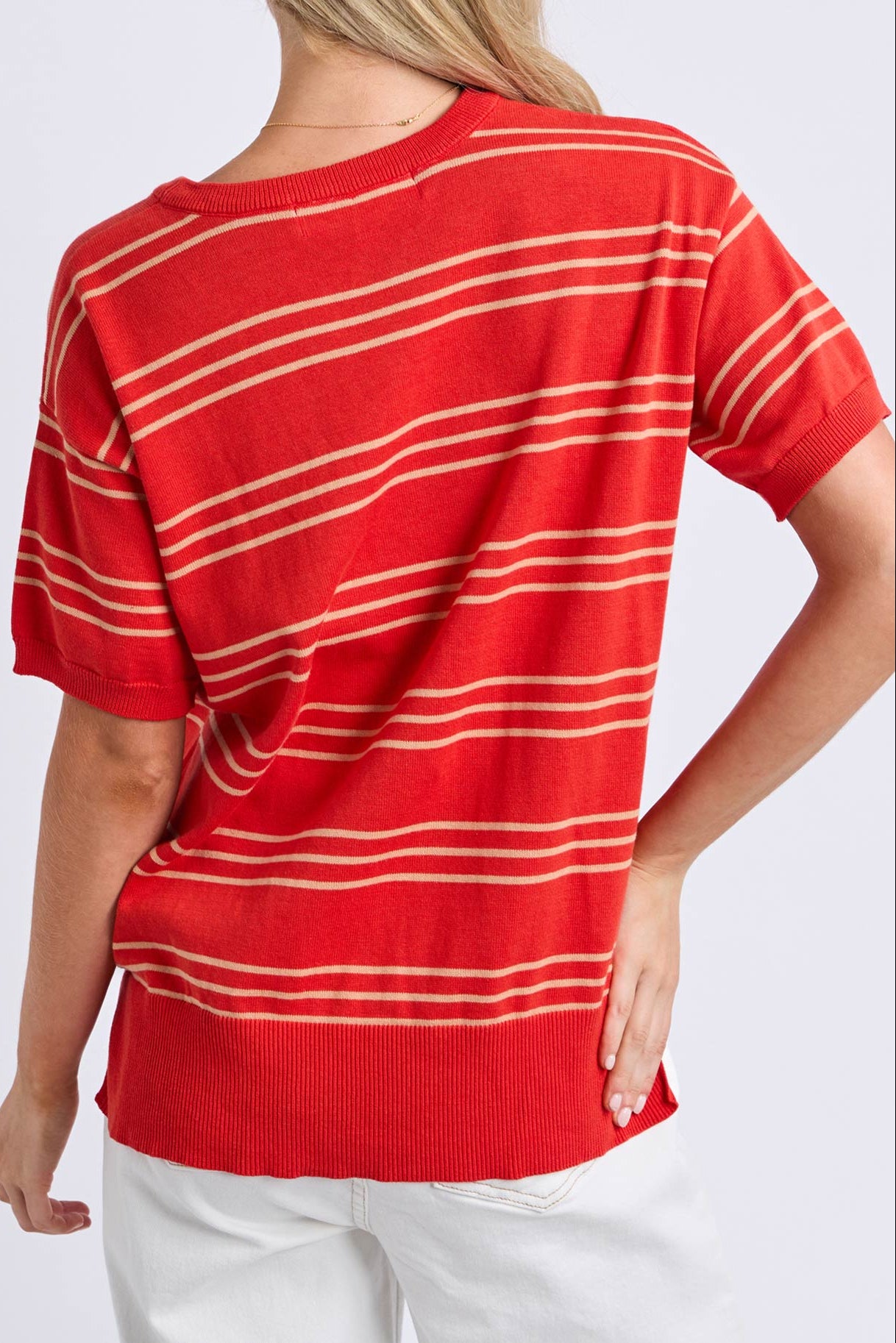 Elm Sofie Knit Tee - Tangello