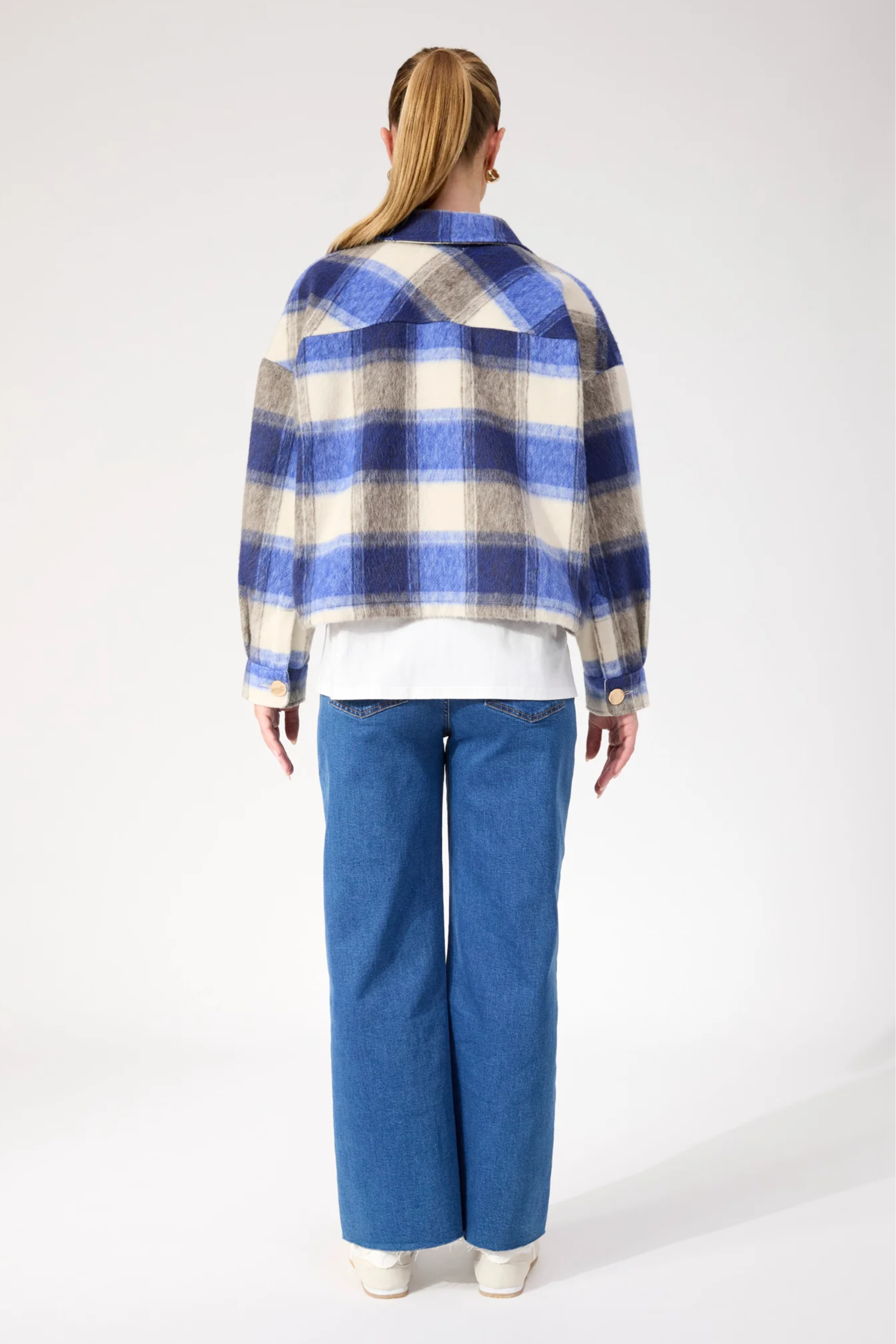 Fargo Cropped Jacket - Blue
