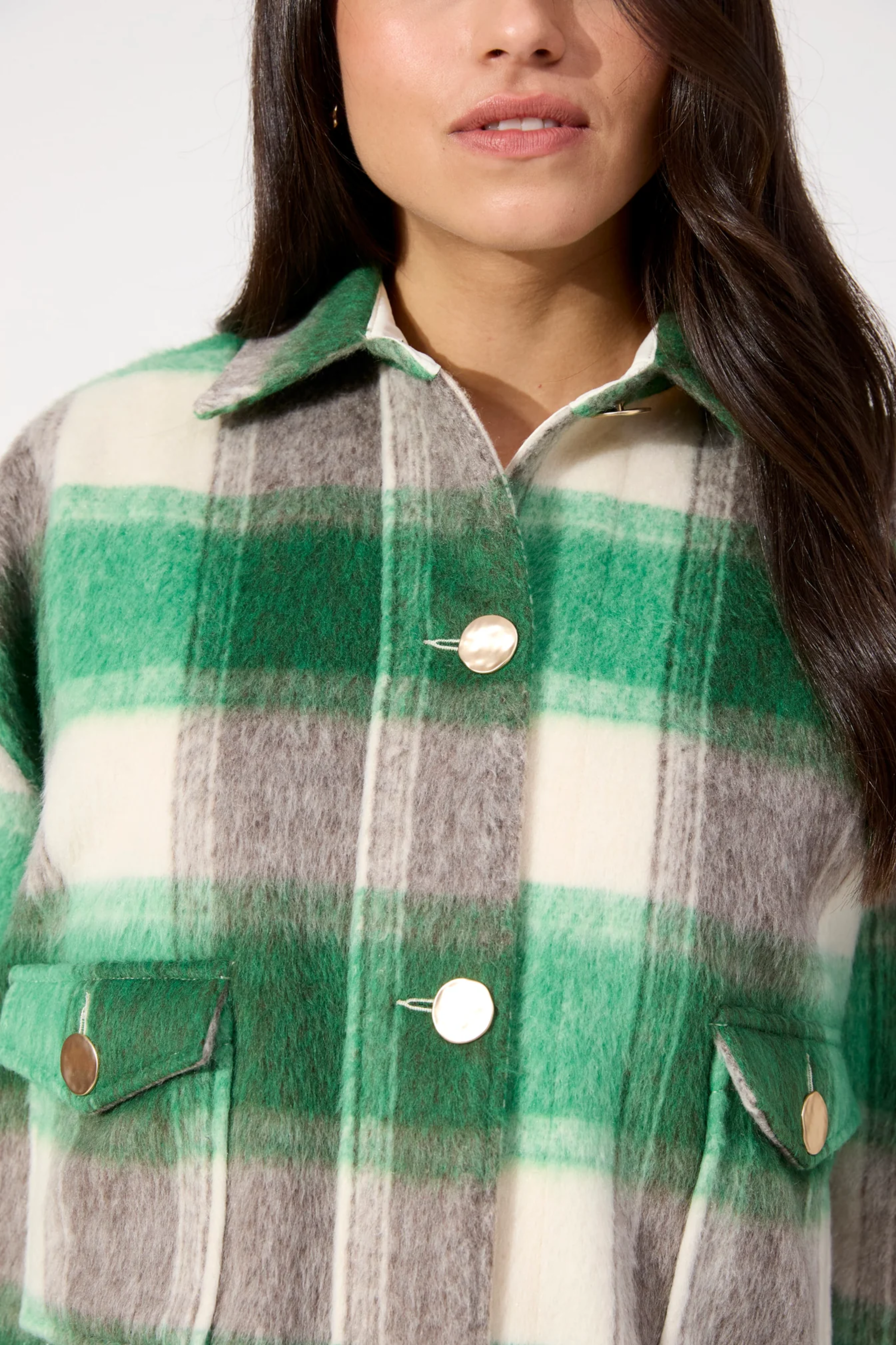 Fargo Cropped Jacket - Green