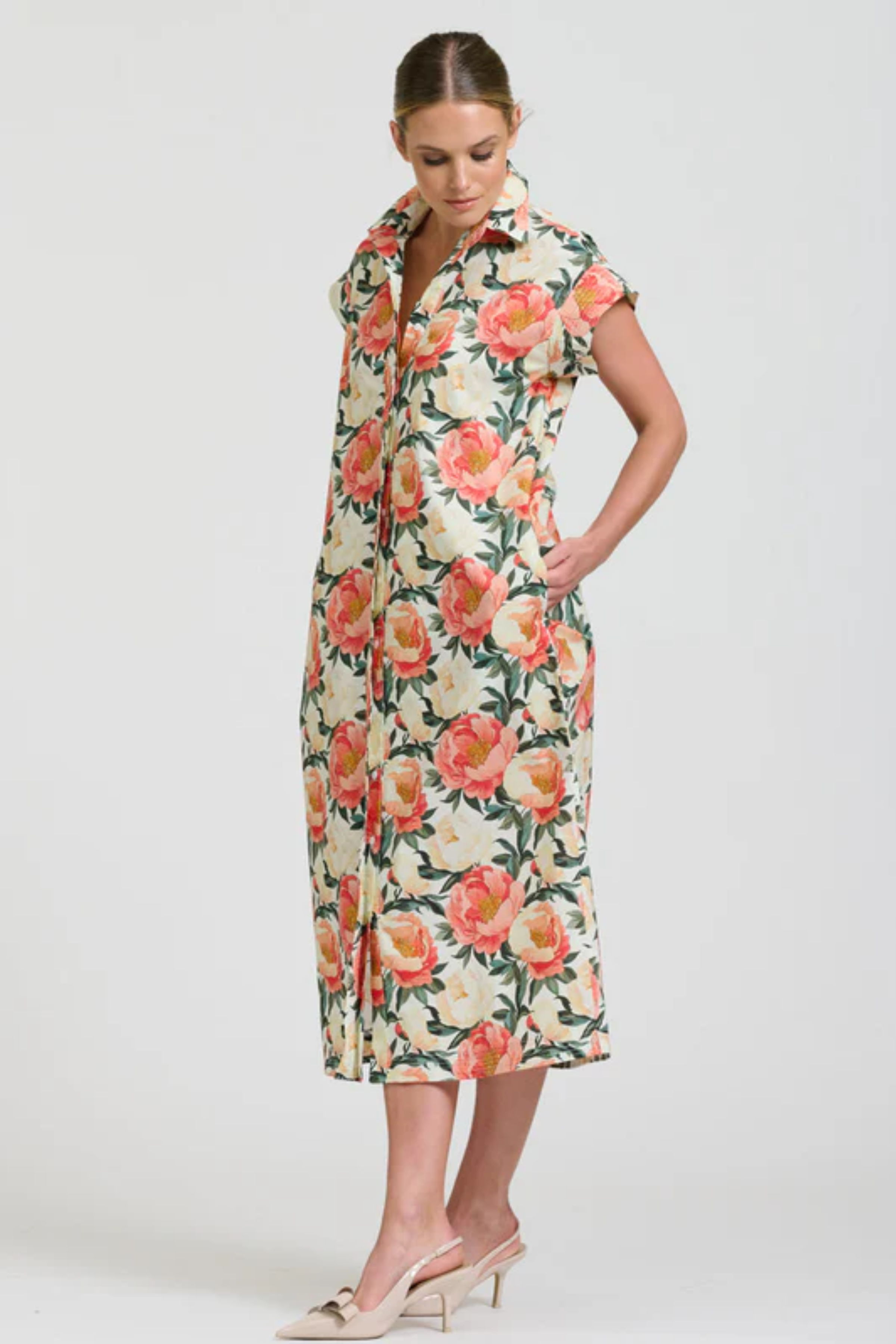 Fifi Shirt Dress - Peony