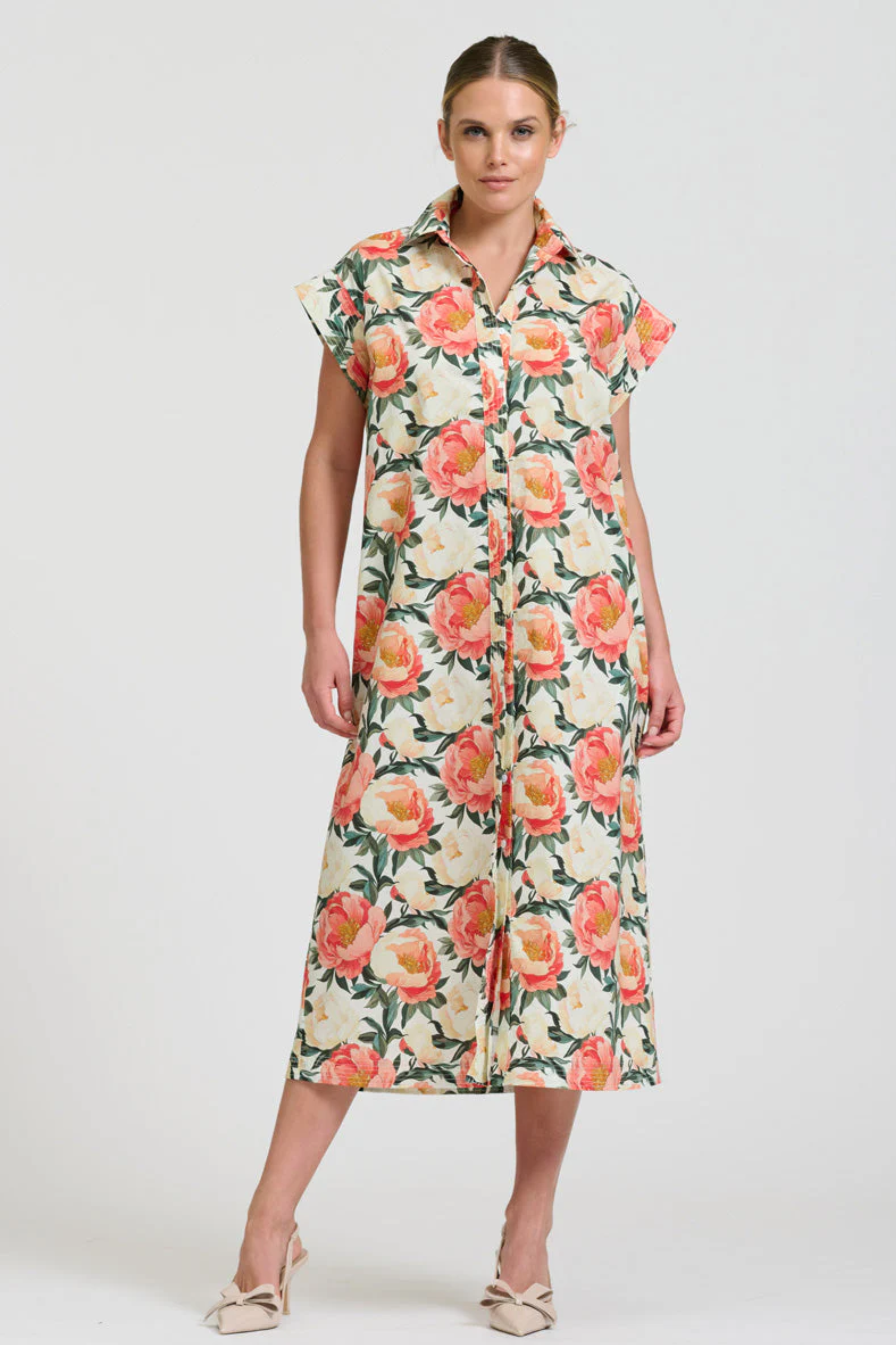 Fifi Shirt Dress - Peony