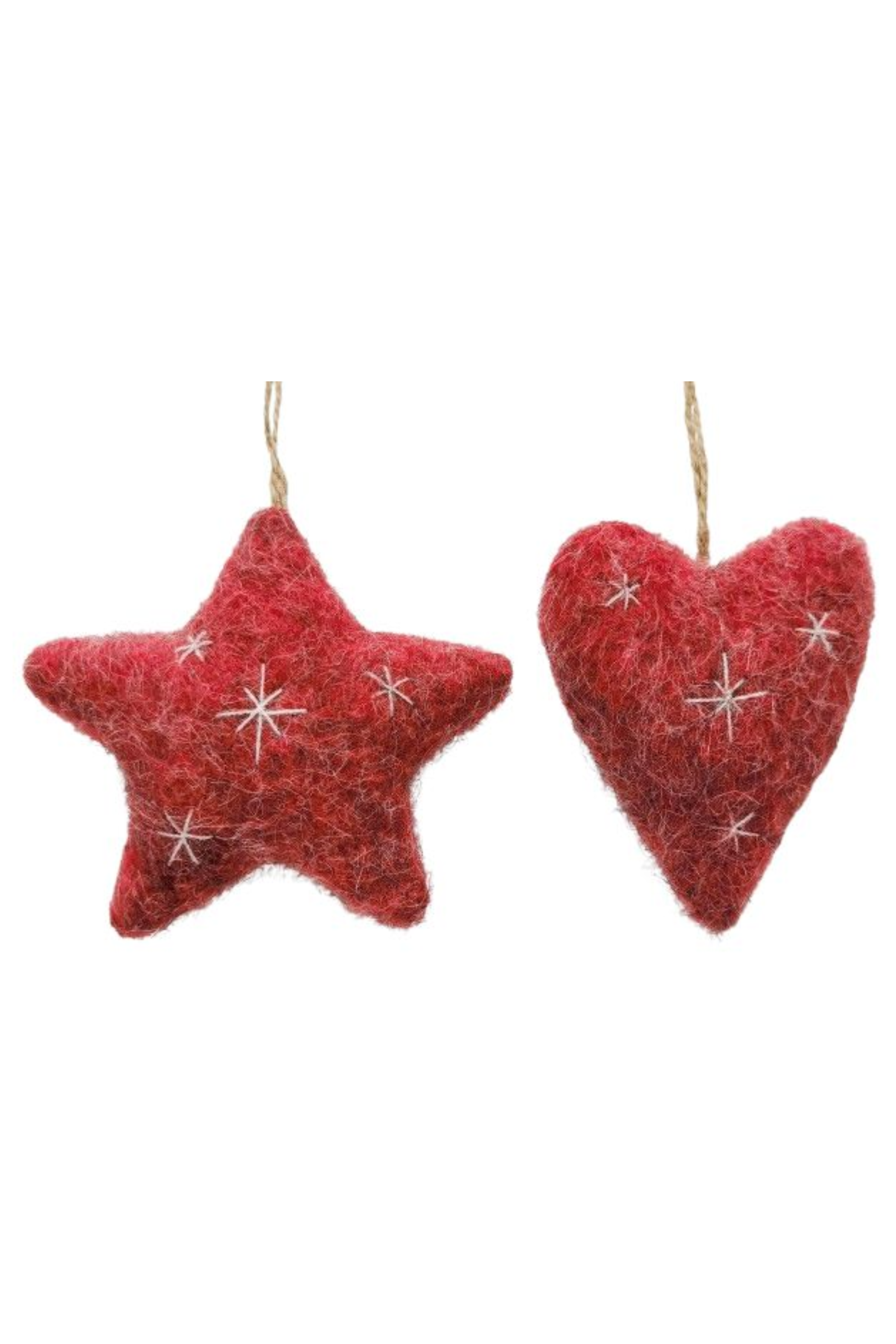 Fluffy Heart & Star Hanging Decoration