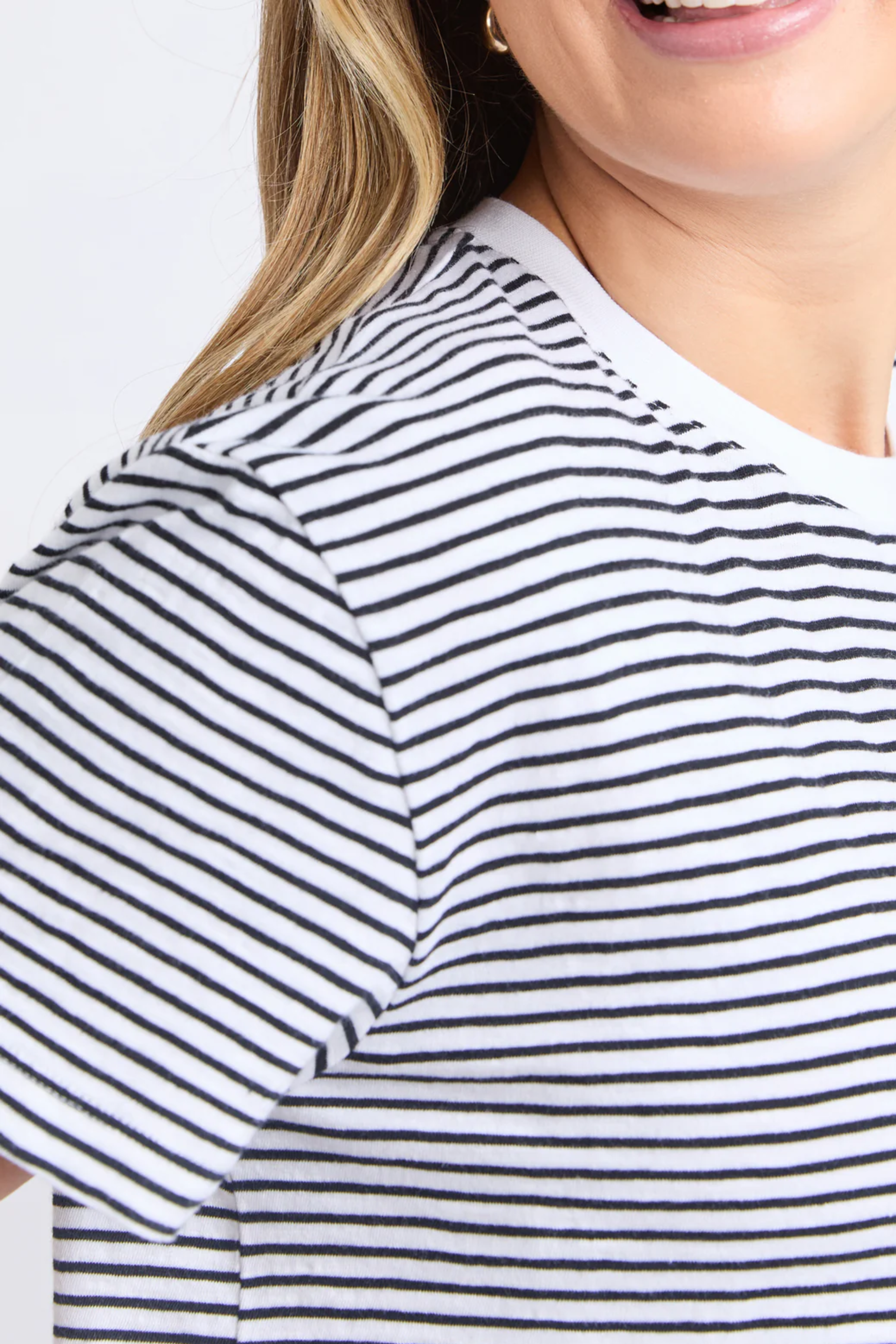 Foxwood Hutch Stripe Tee - White