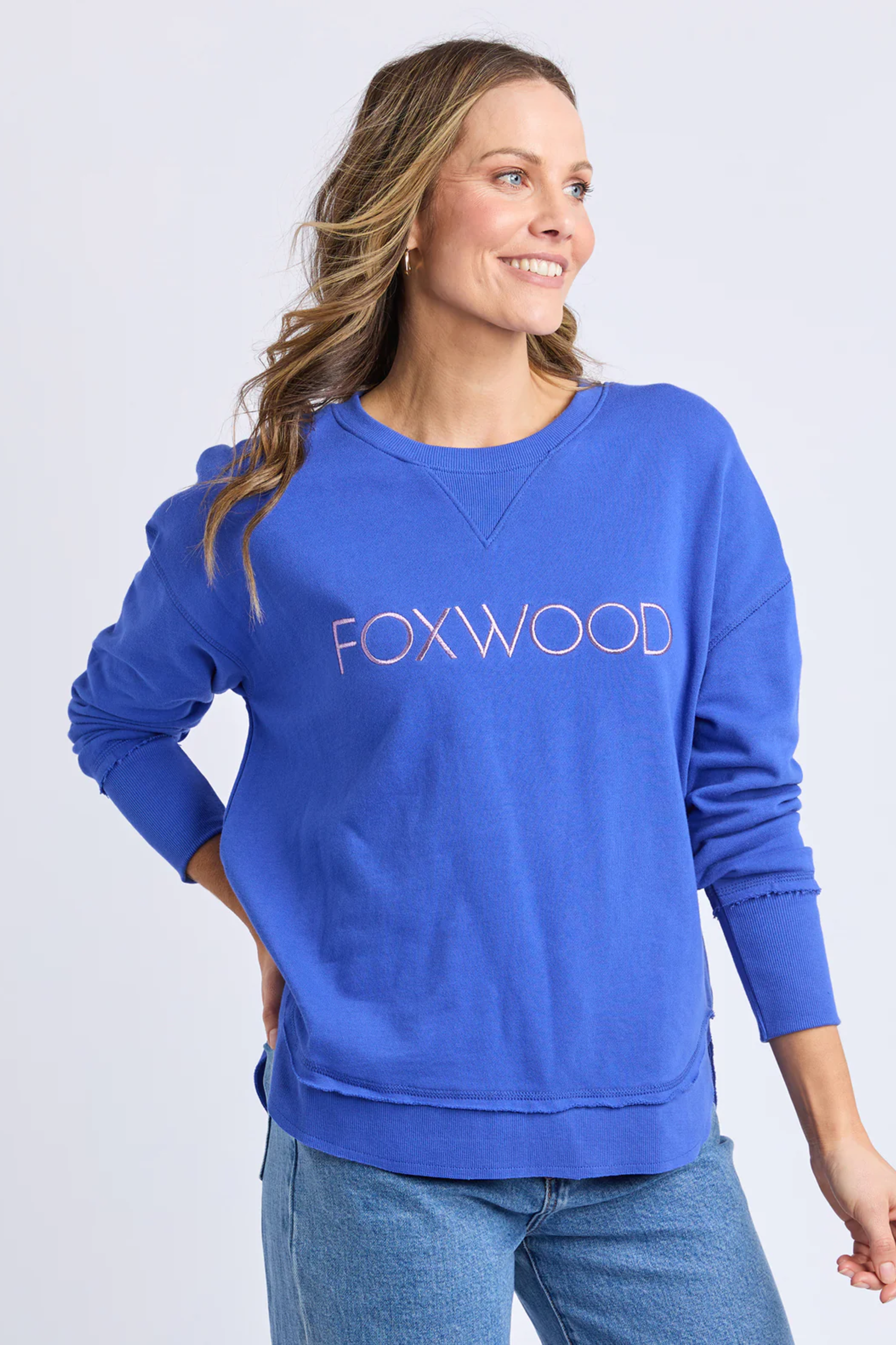 Foxwood Simplified Metallic Crew - Blue