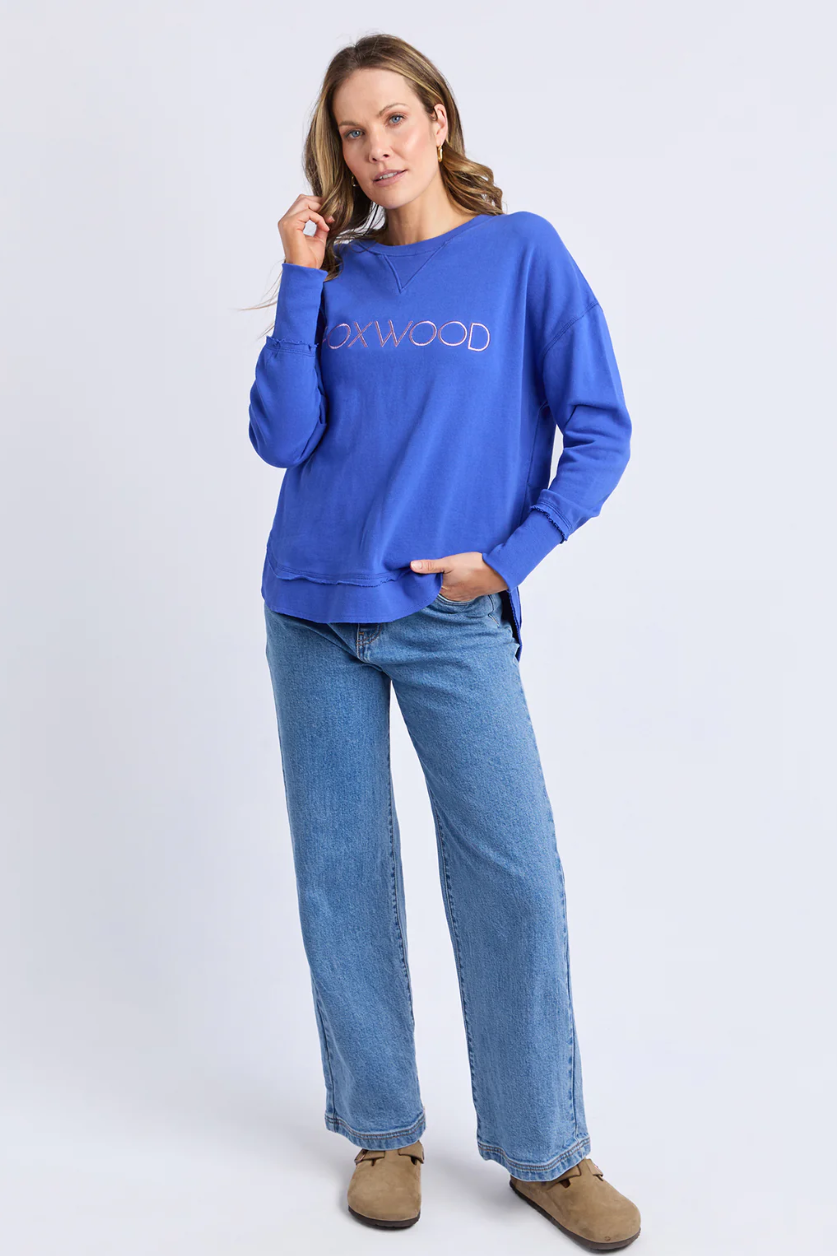 Foxwood Simplified Metallic Crew - Blue