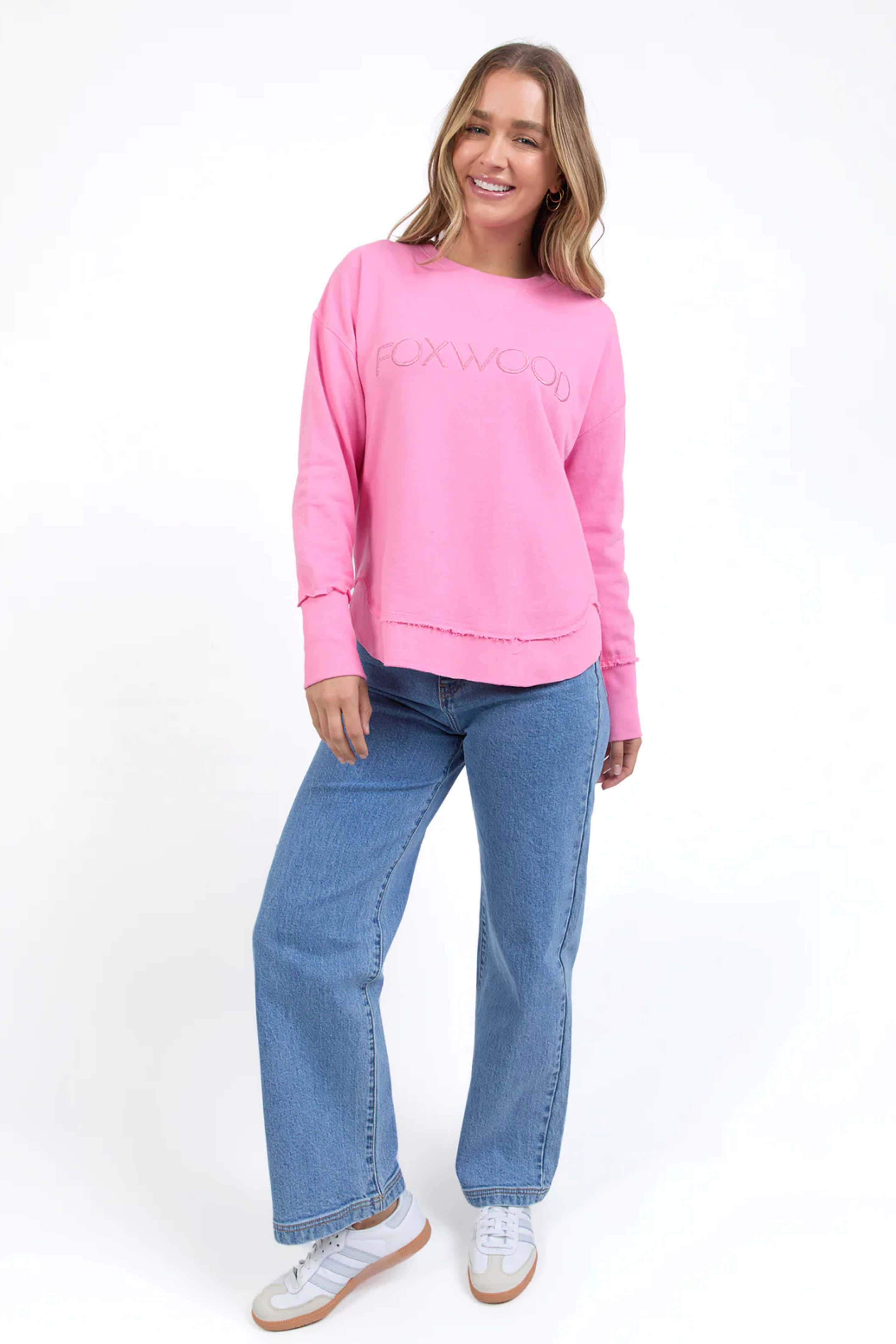 Foxwood Simplified Metallic Crew - Bubblegum Pink