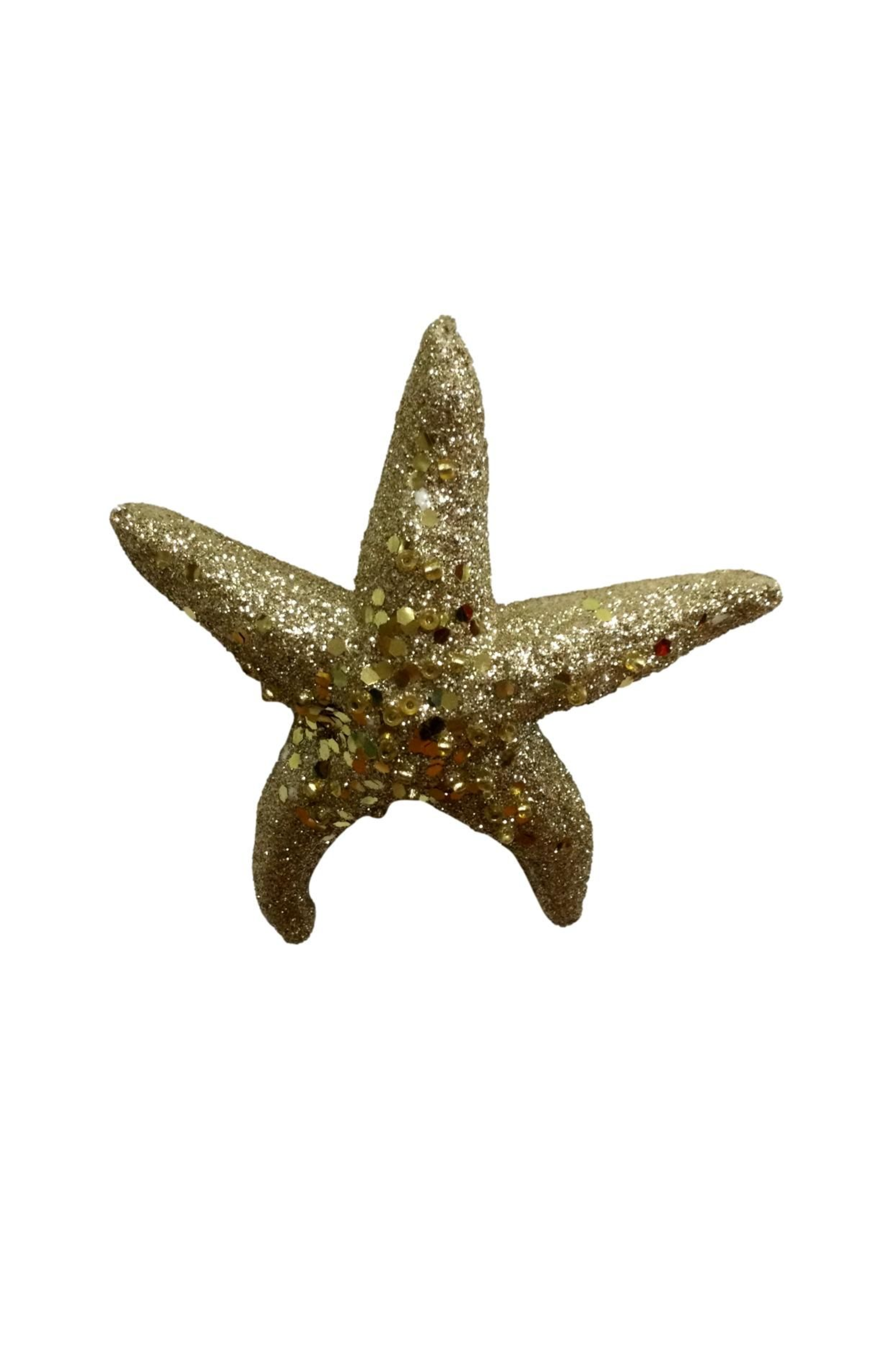 Golden Glittering Starfish Hanging Decoration