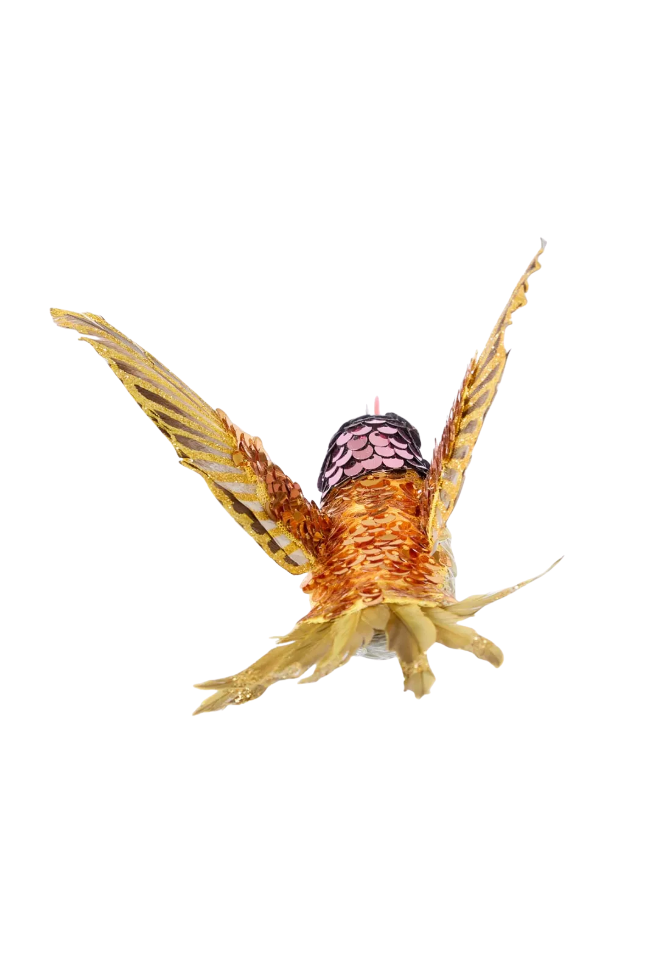 Golden Sequin Hummingbird Tree Decoration