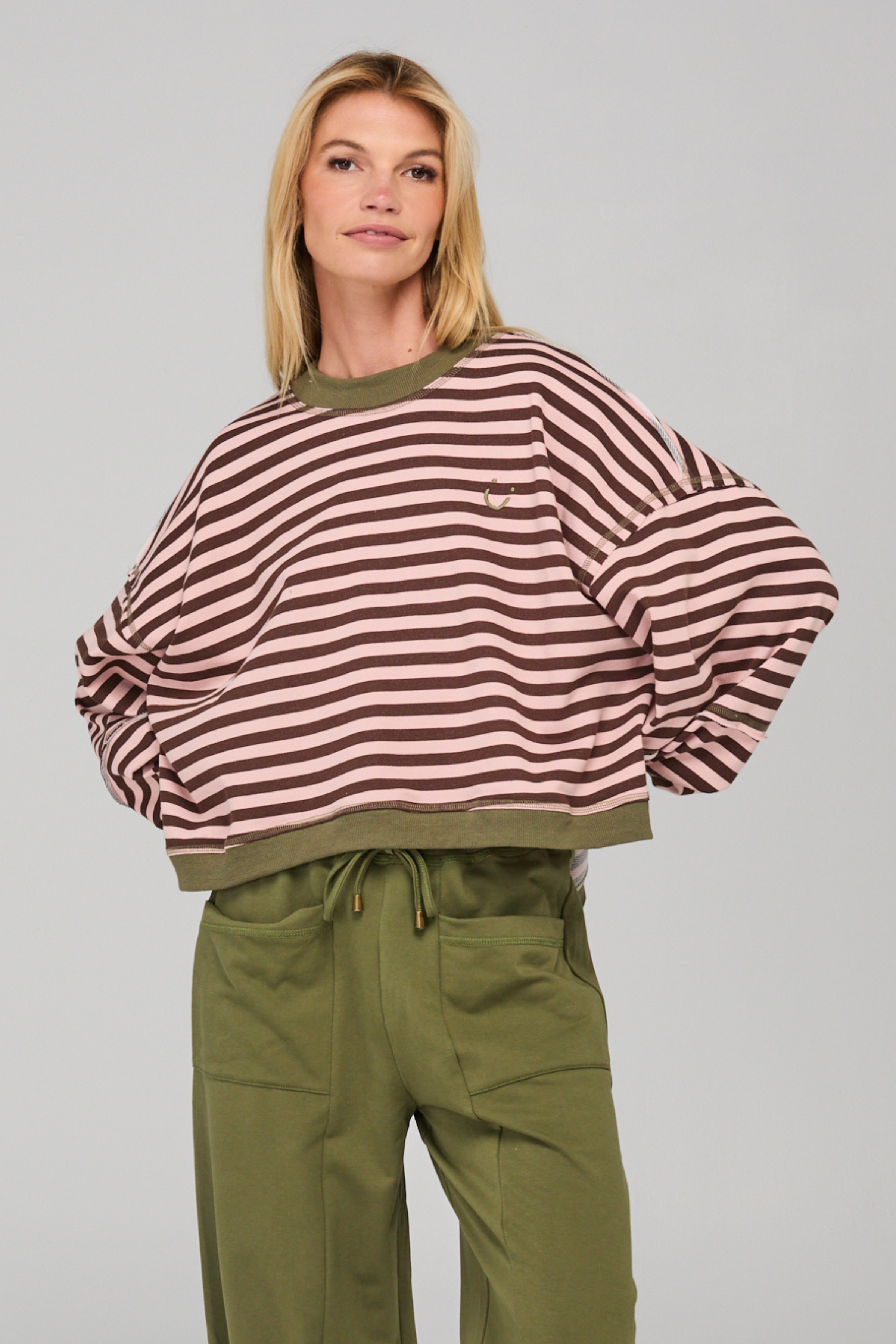Guru Sweater - Dusty Pink Stripe