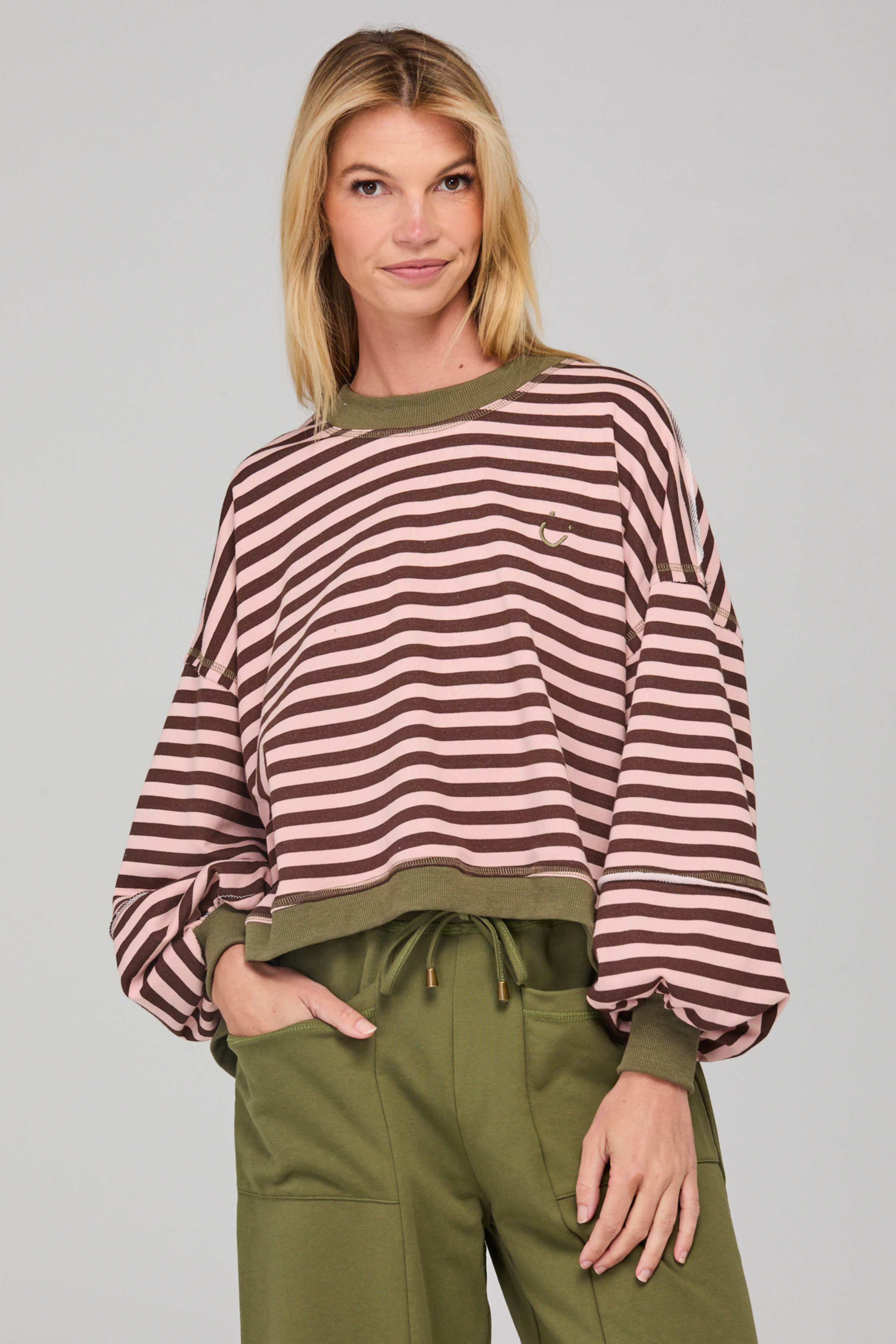 Guru Sweater - Dusty Pink Stripe