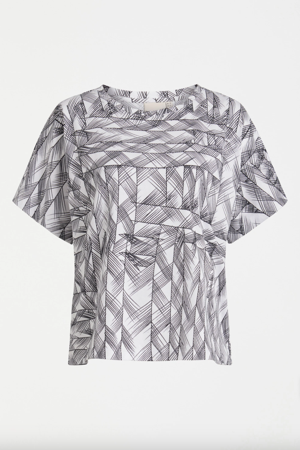 Elk Haki Short Sleeve Tshirt - White Line Print