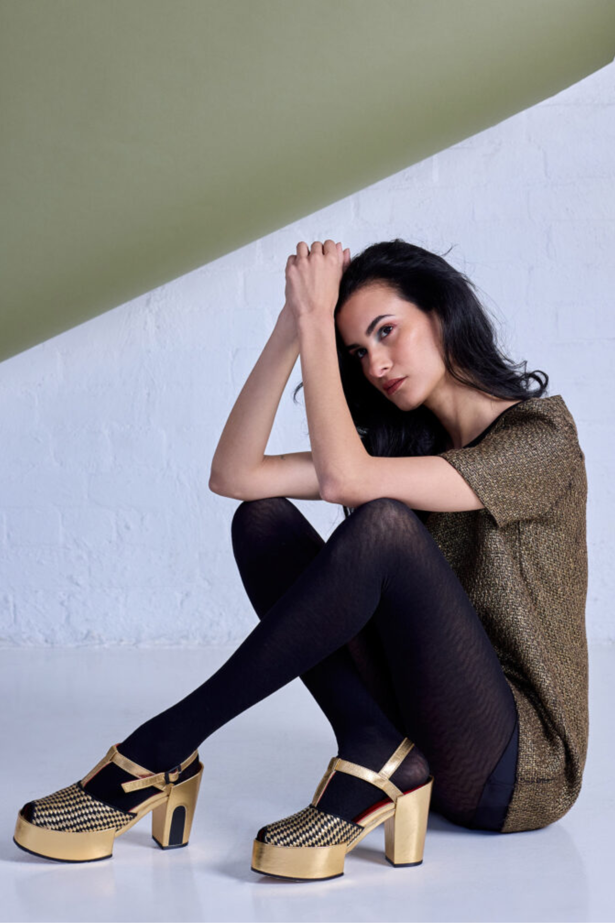 Herringbone Merino Wool Tights