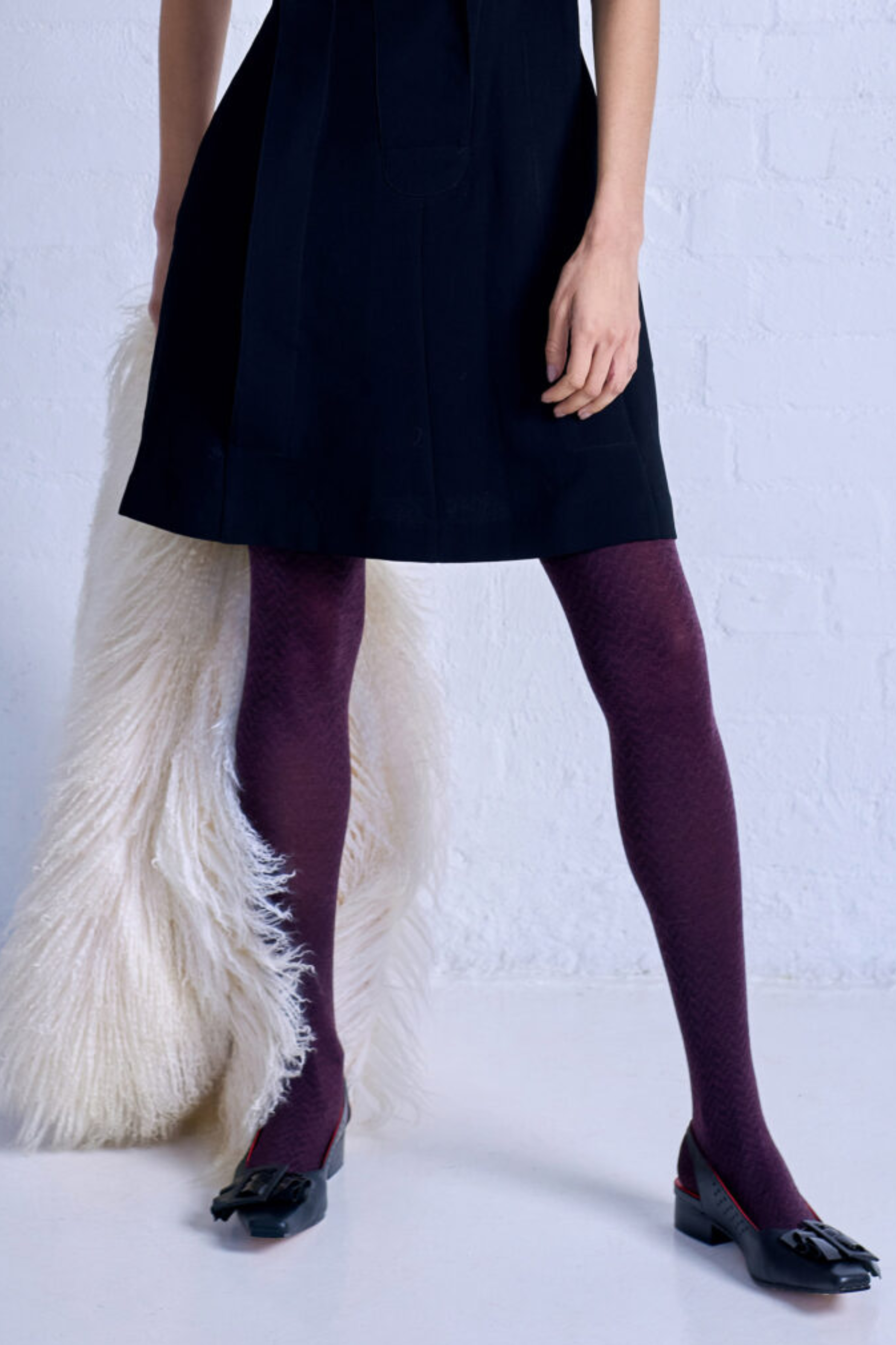 Herringbone Merino Wool Tights