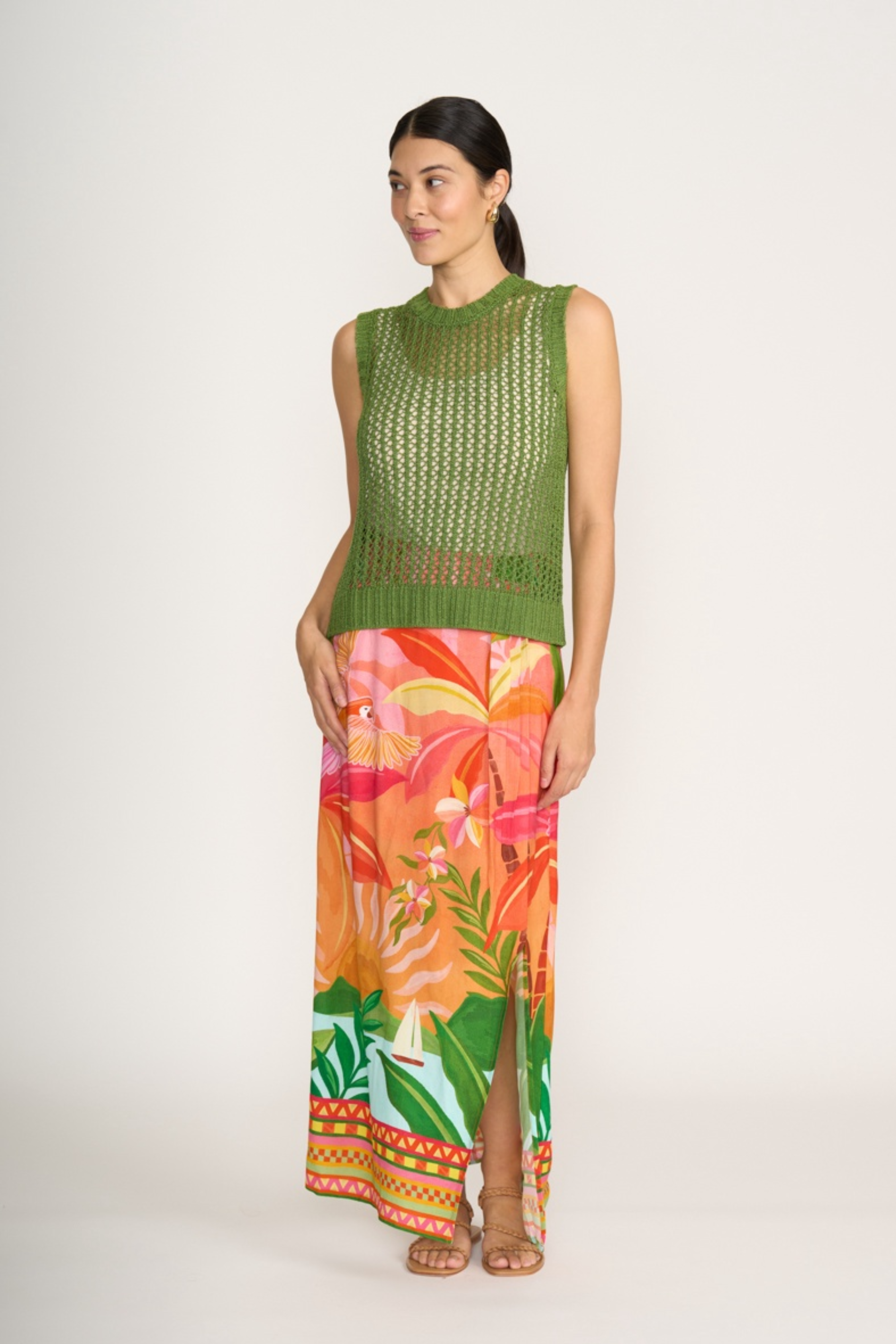 Holey Chic Tank - Leaf