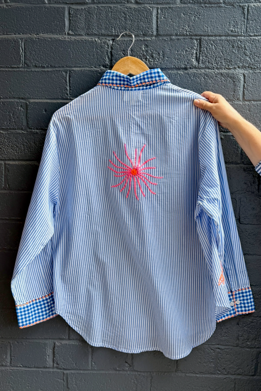 Zoda Cotton Shirt - Blue Love