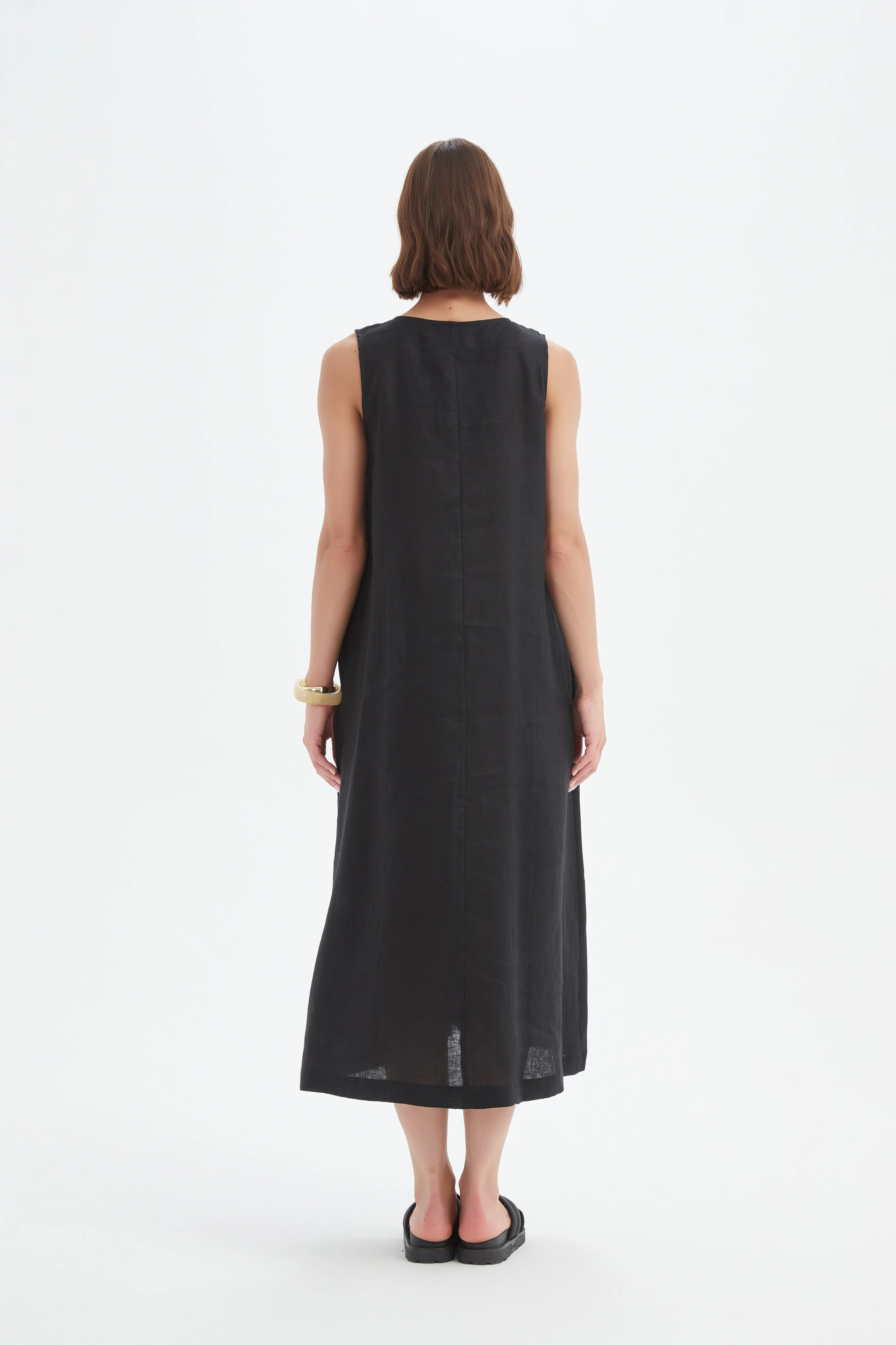 Inverted Pleat Dress - Black