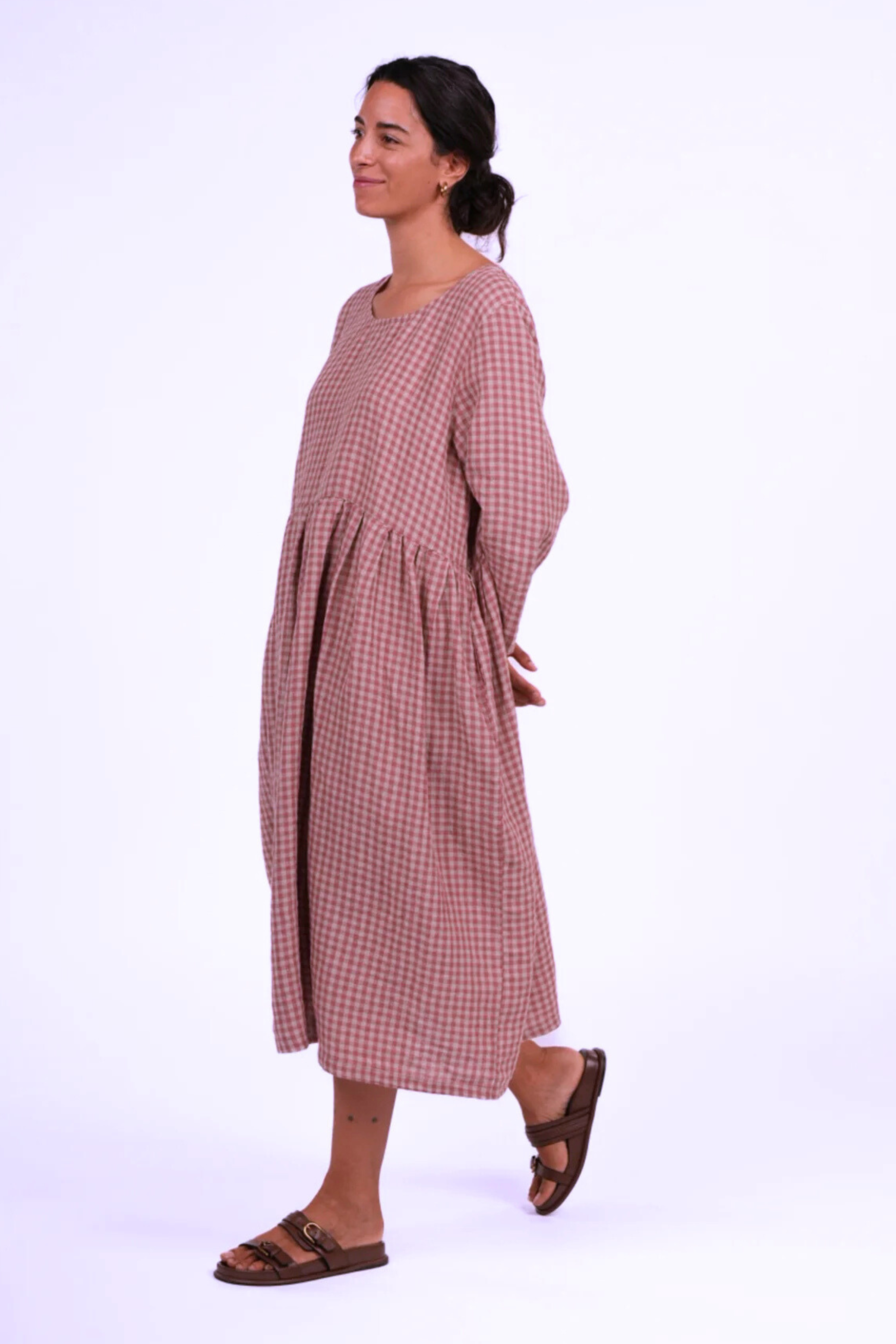 Journee Linen Dress - Rose Gingham