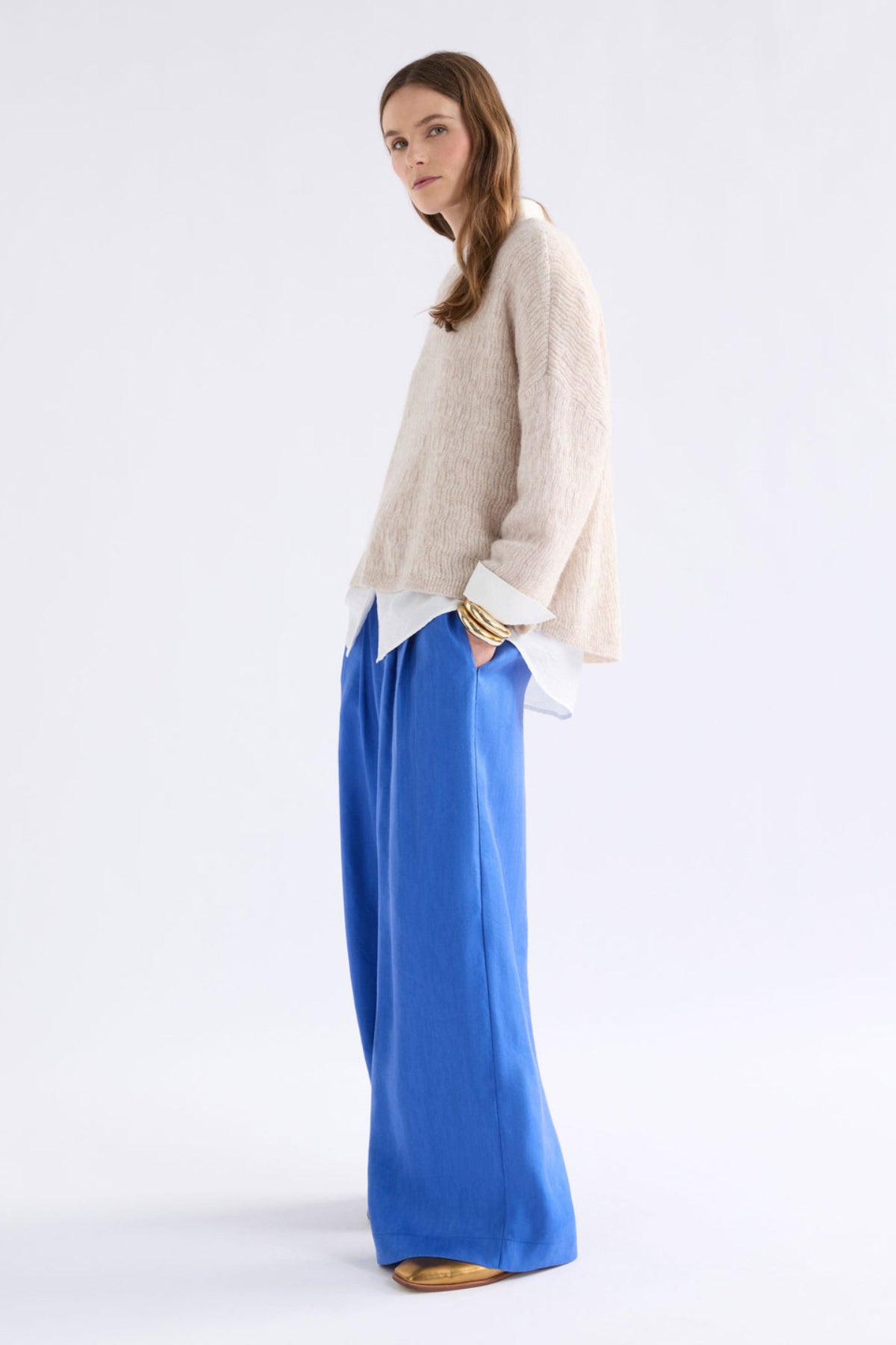 Elk Agna Pattern Sweater - Ecru