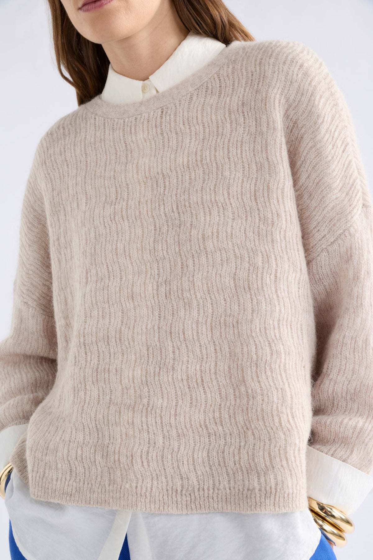 Elk Agna Pattern Sweater - Ecru