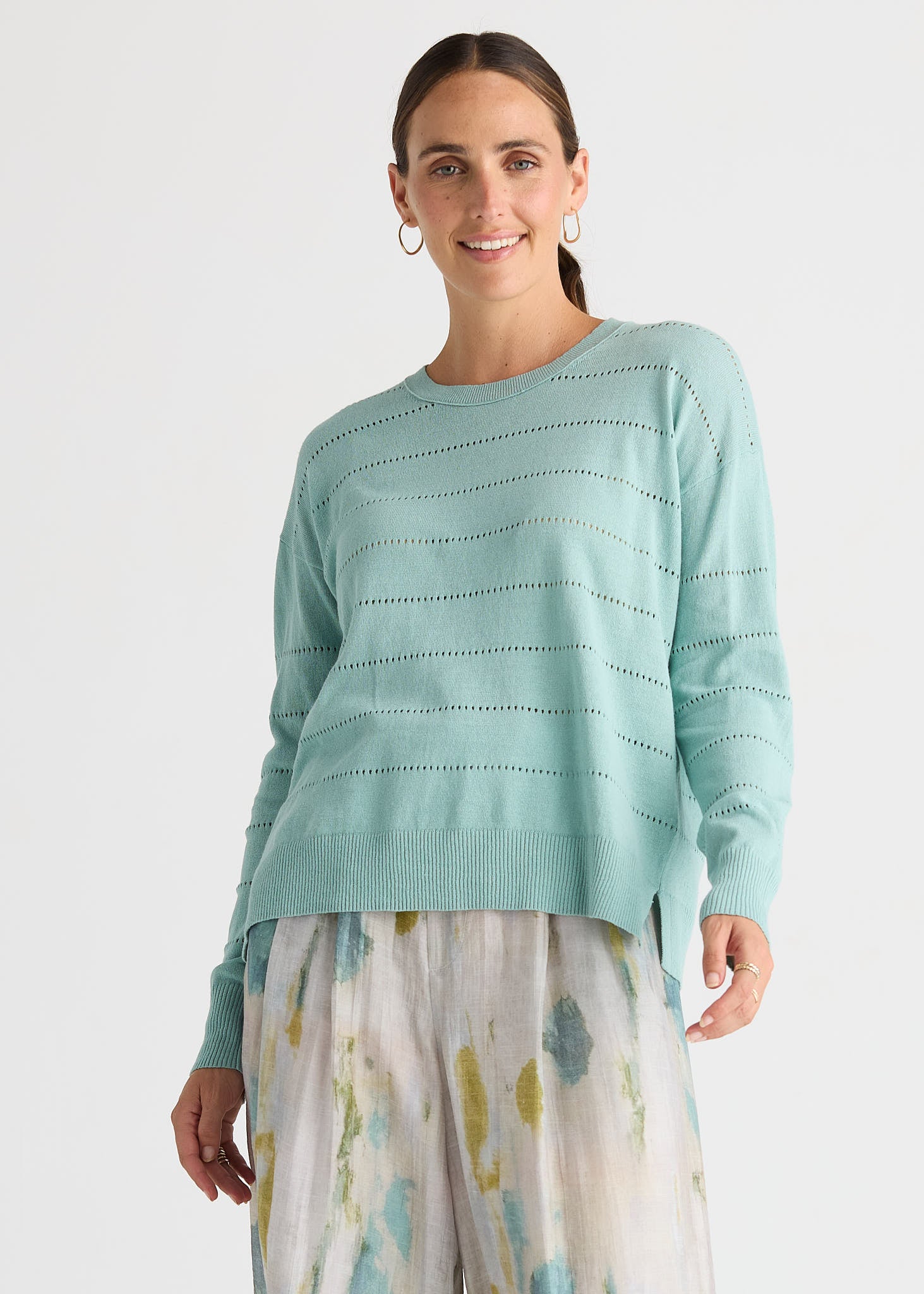 Textured Linen Jumper - Iced