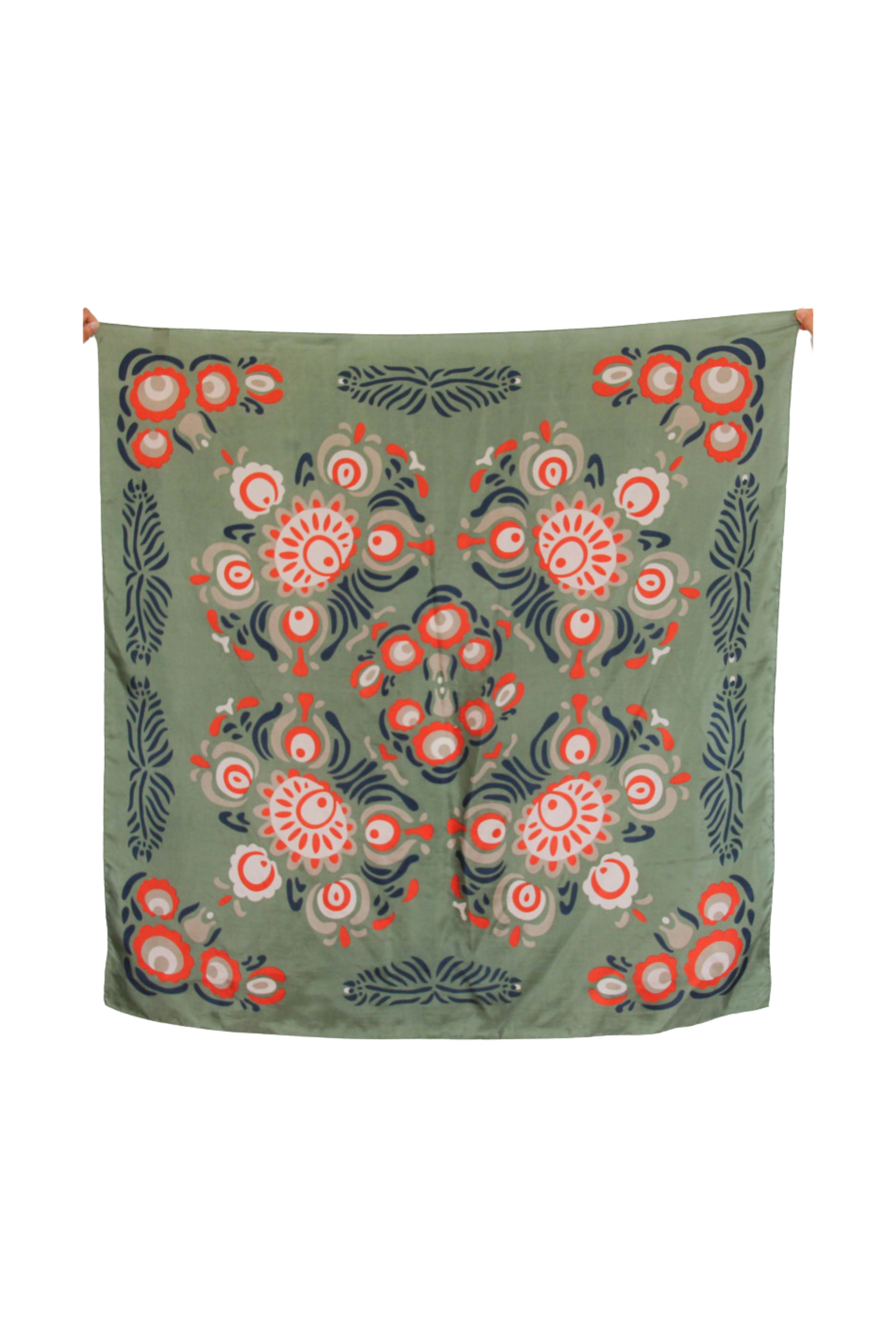Les Belles Vagabondes Anastasia Silk Scarf - Khaki