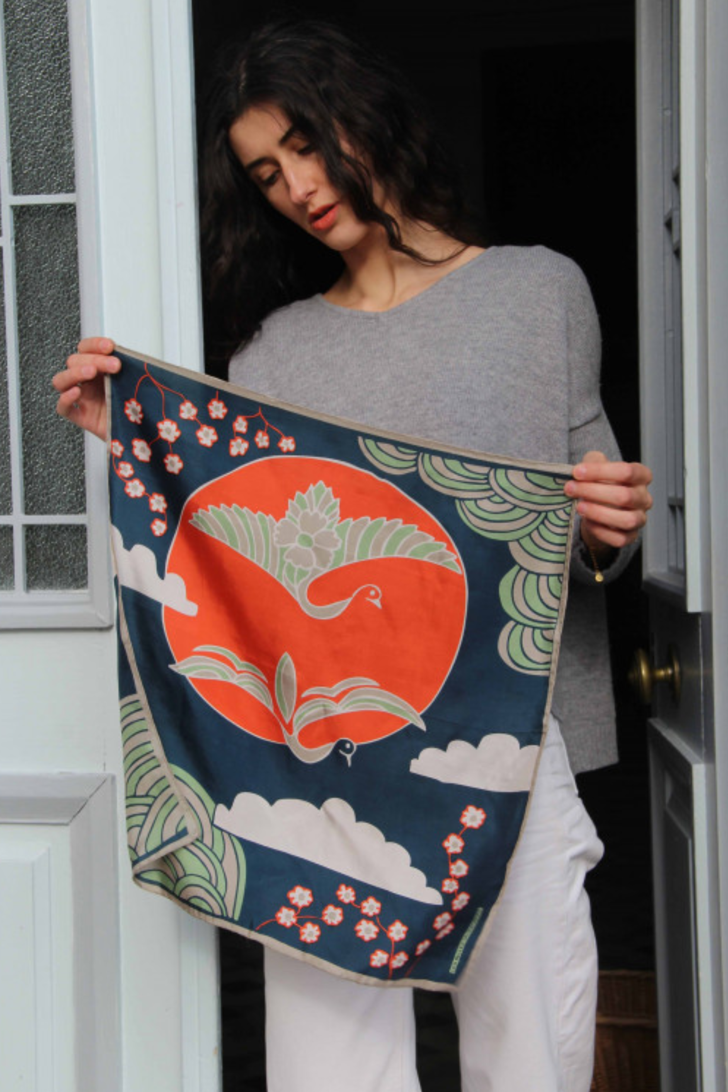 Les Belles Vagabondes Mini Agadir Scarf- Marine Navy