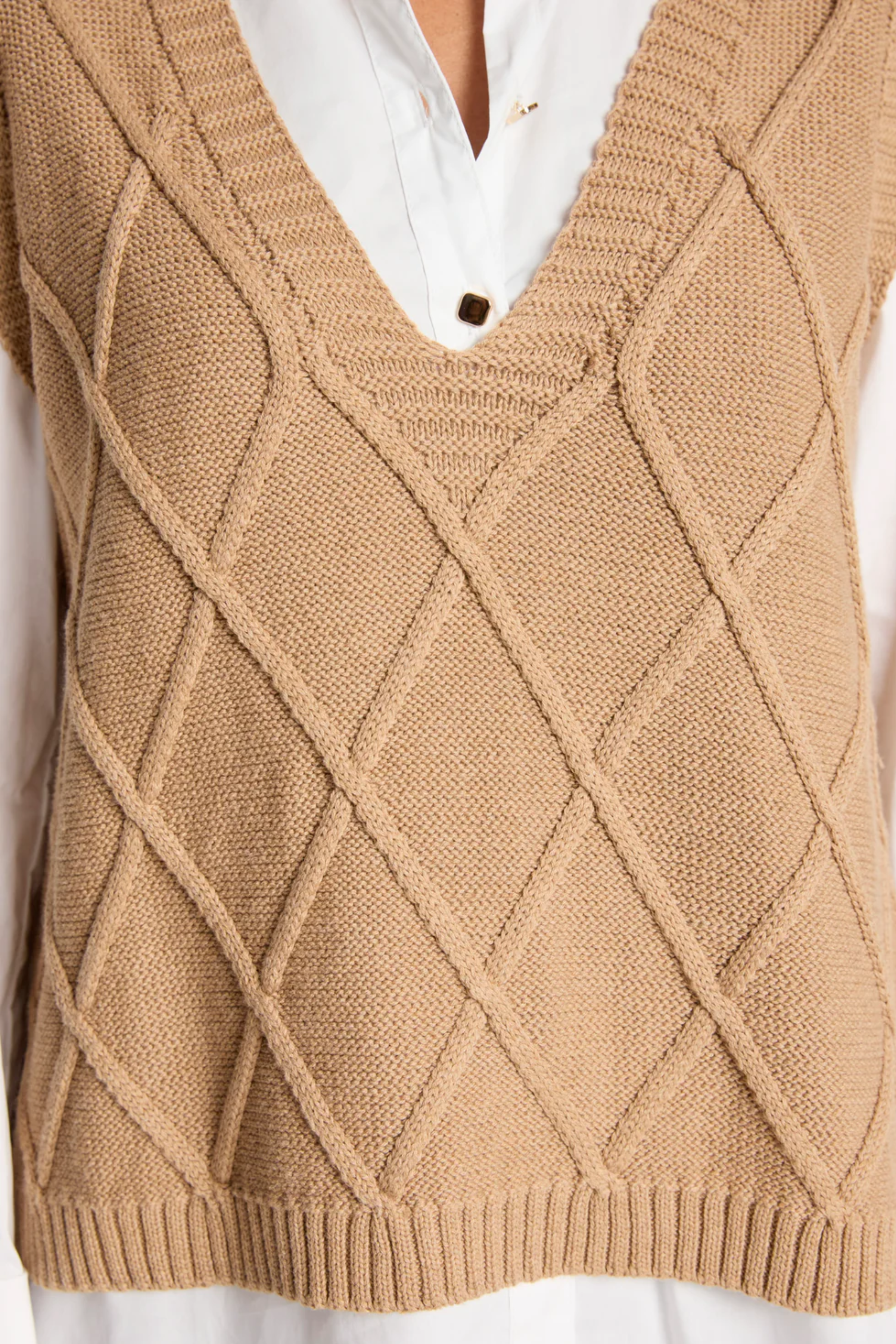 Liora Knit Vest - Mocha
