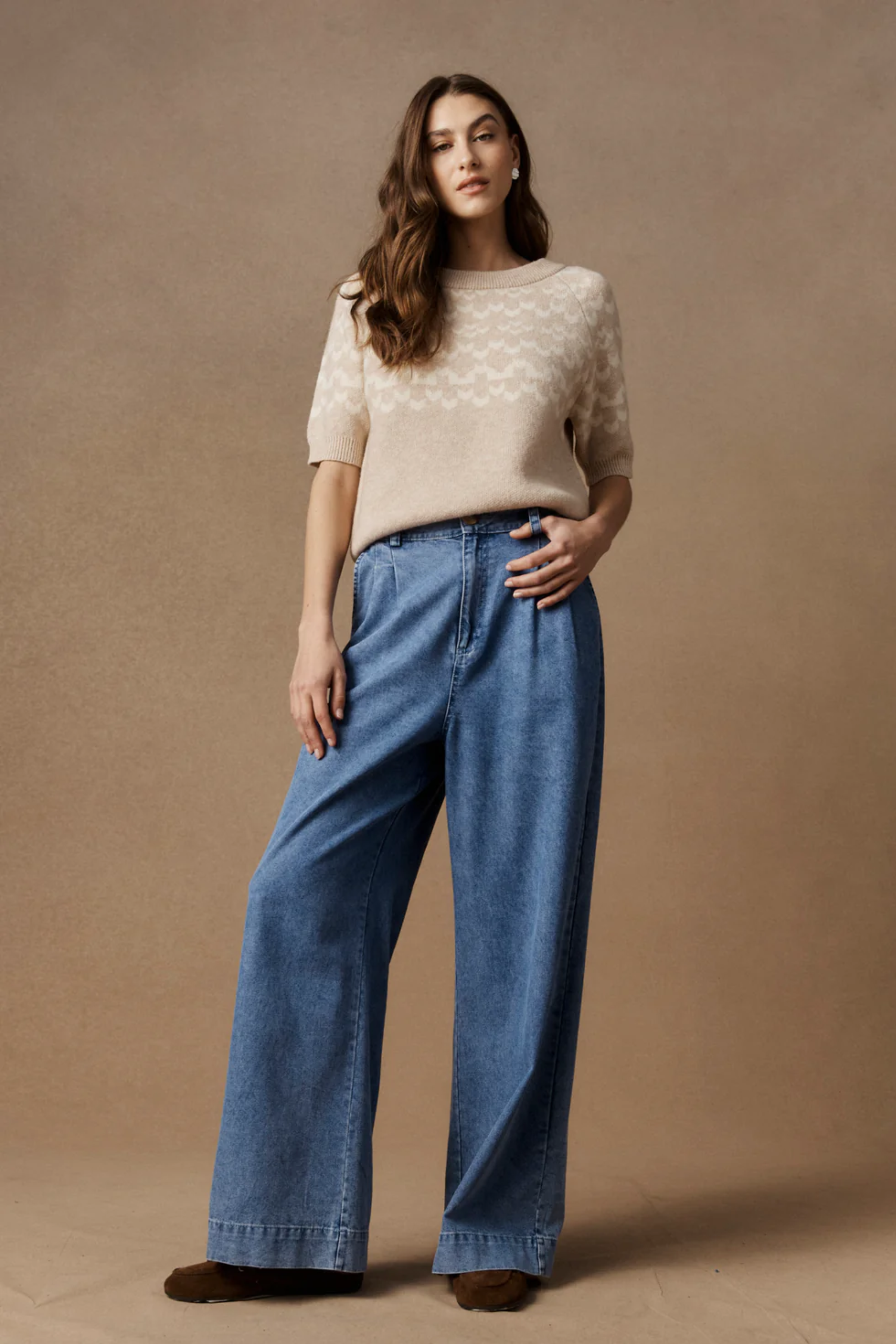Maasai Knit Top - Dune/Bisque