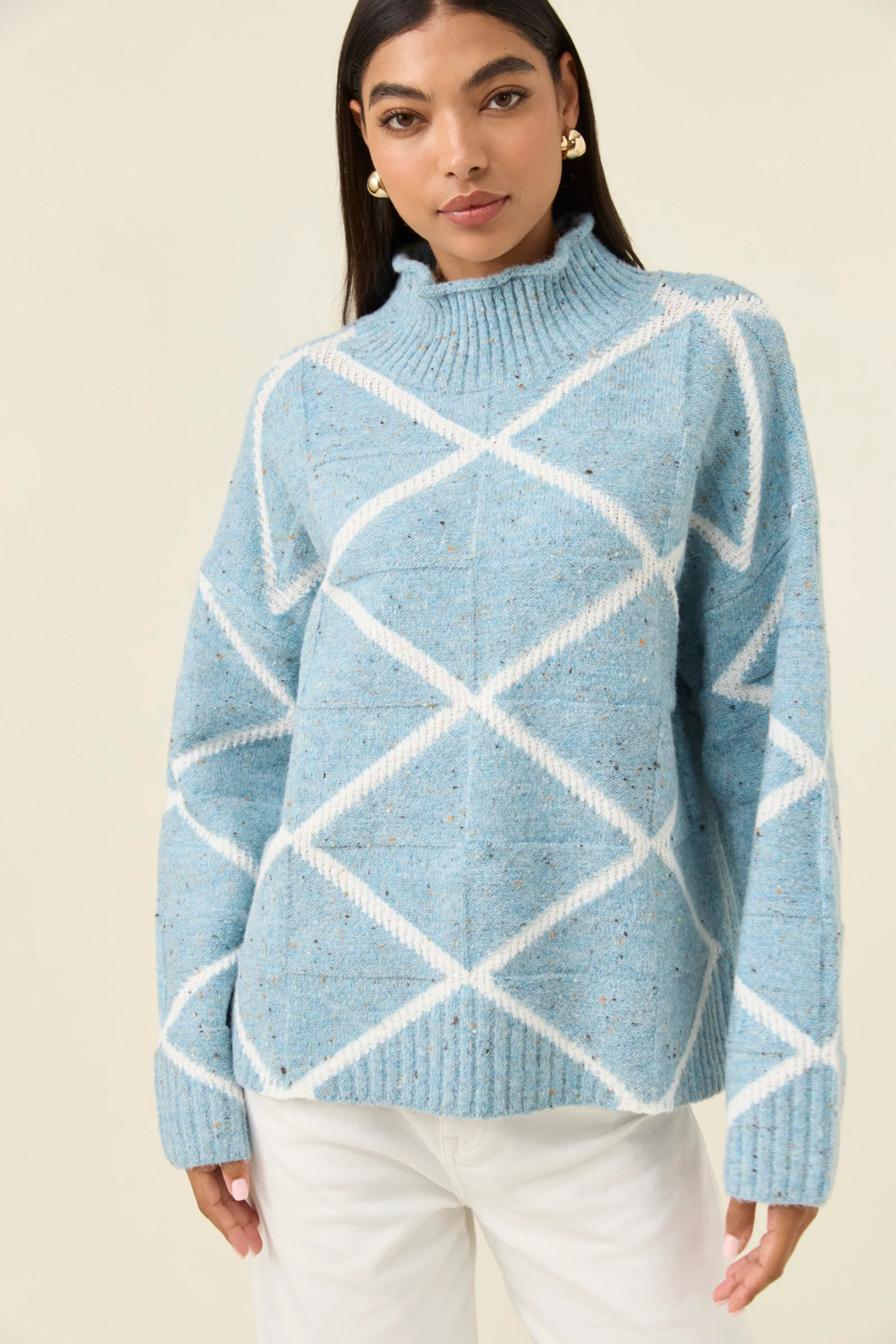 McKenna Diamond Jumper - Ice Blue