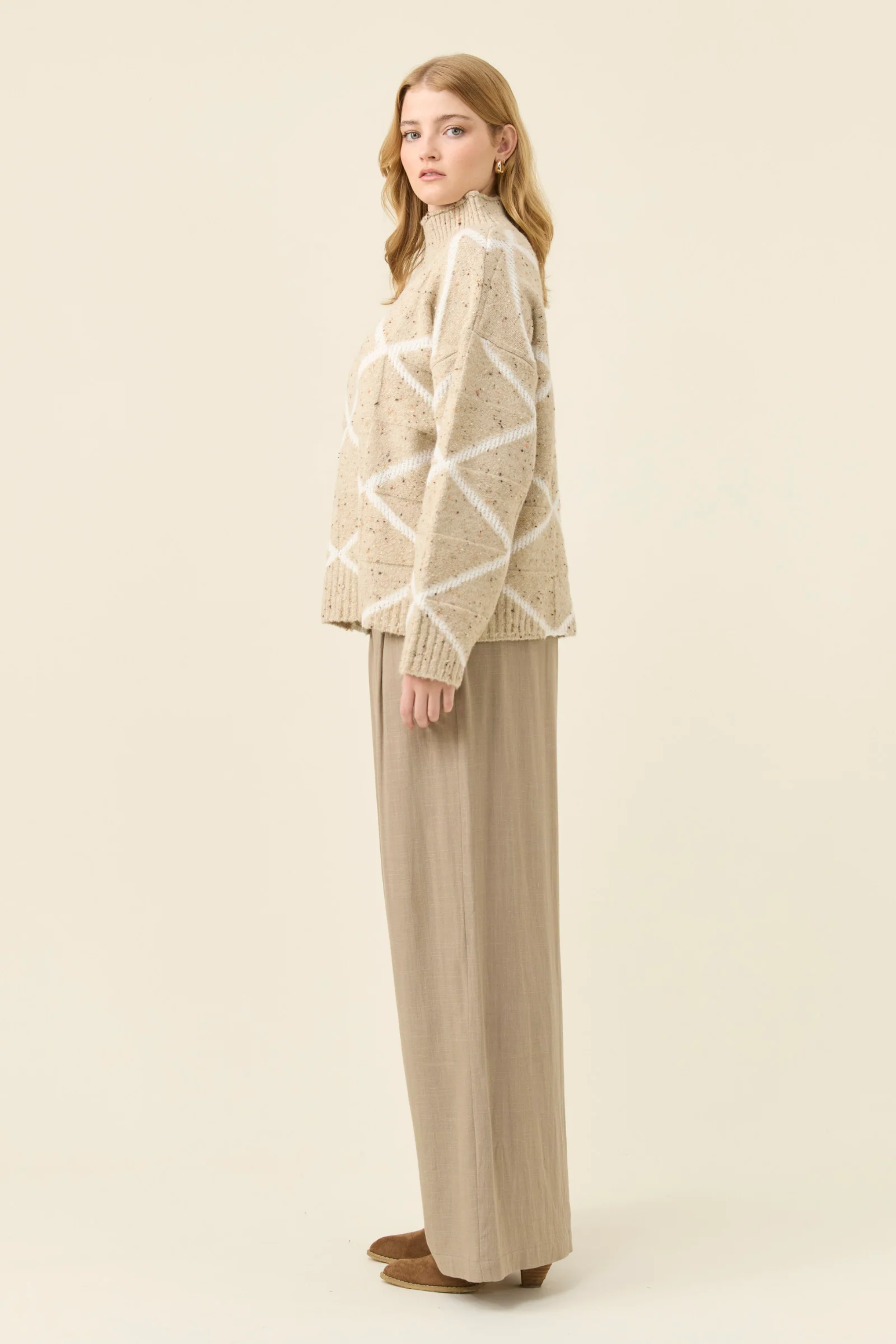 McKenna Diamond Jumper - Stone