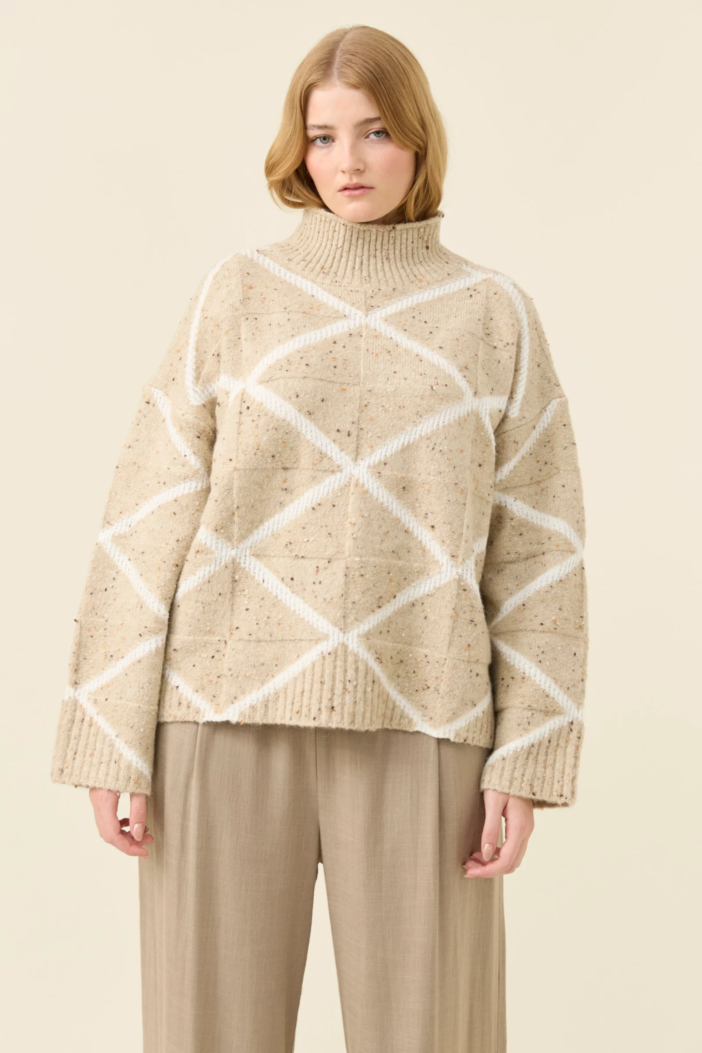 McKenna Diamond Jumper - Stone