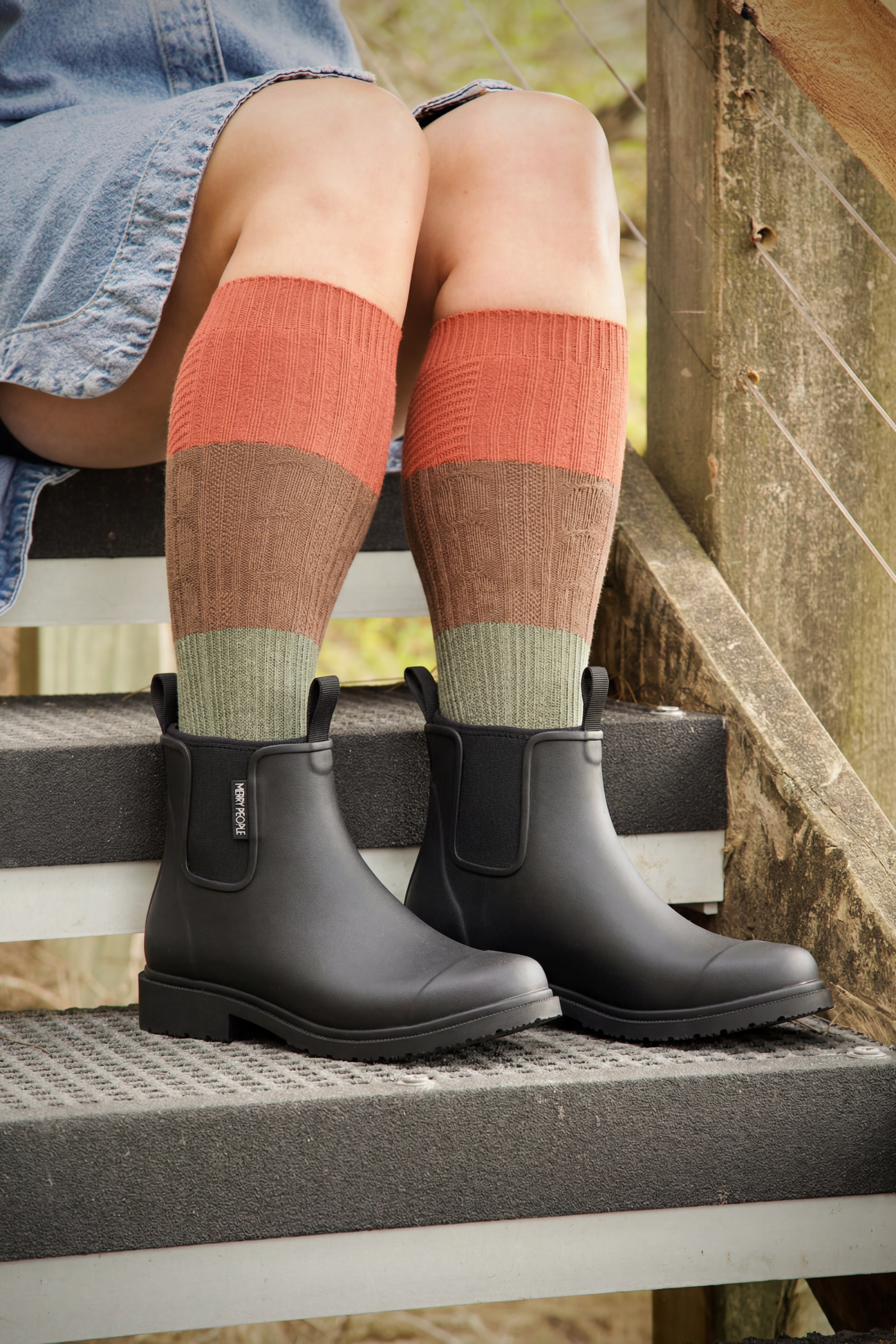 Merry People Bobbi Gumboots/Rainboots - Black