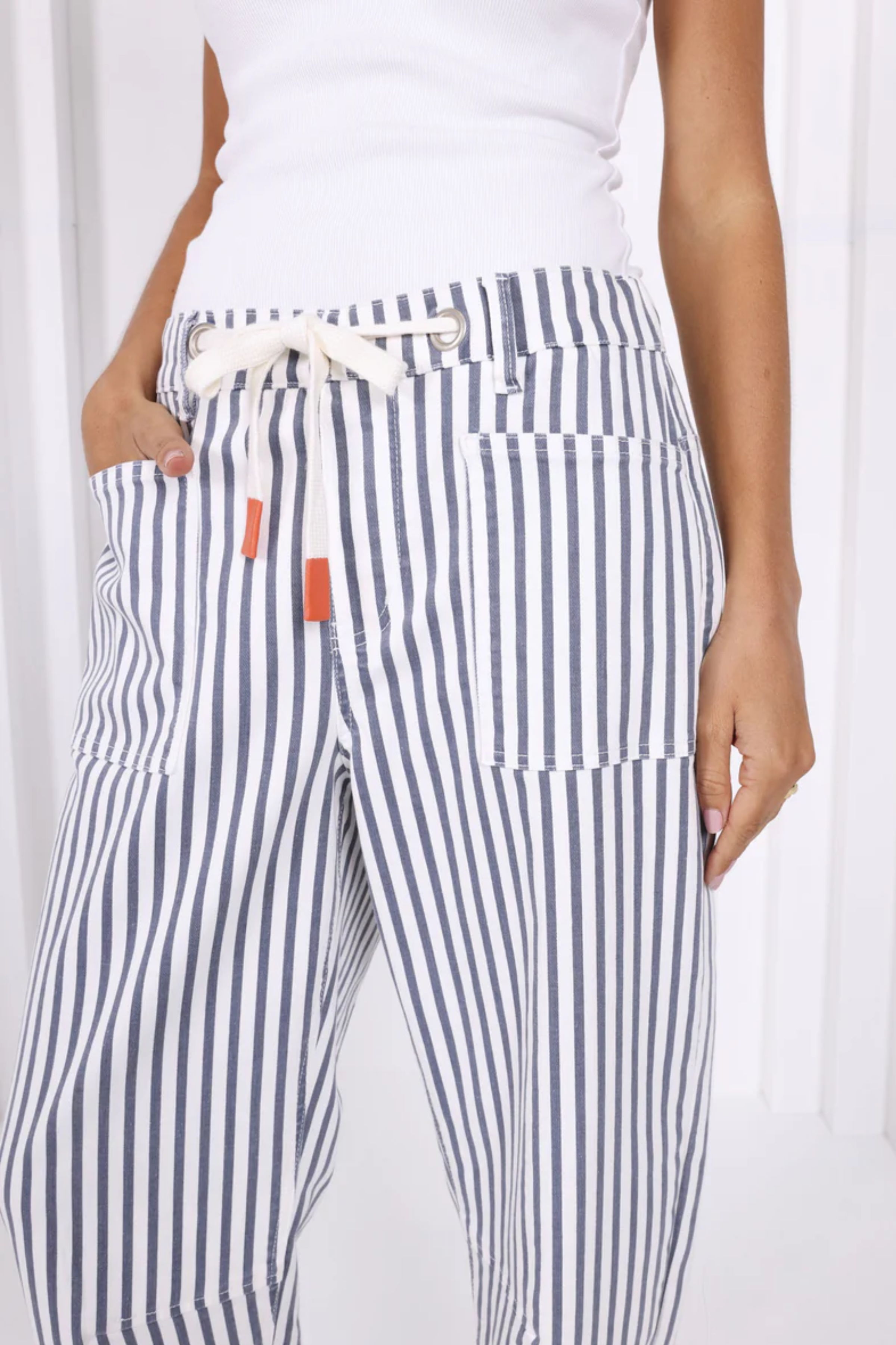 Monaco 'Carter Barrel' Jeans - Blue Stripe