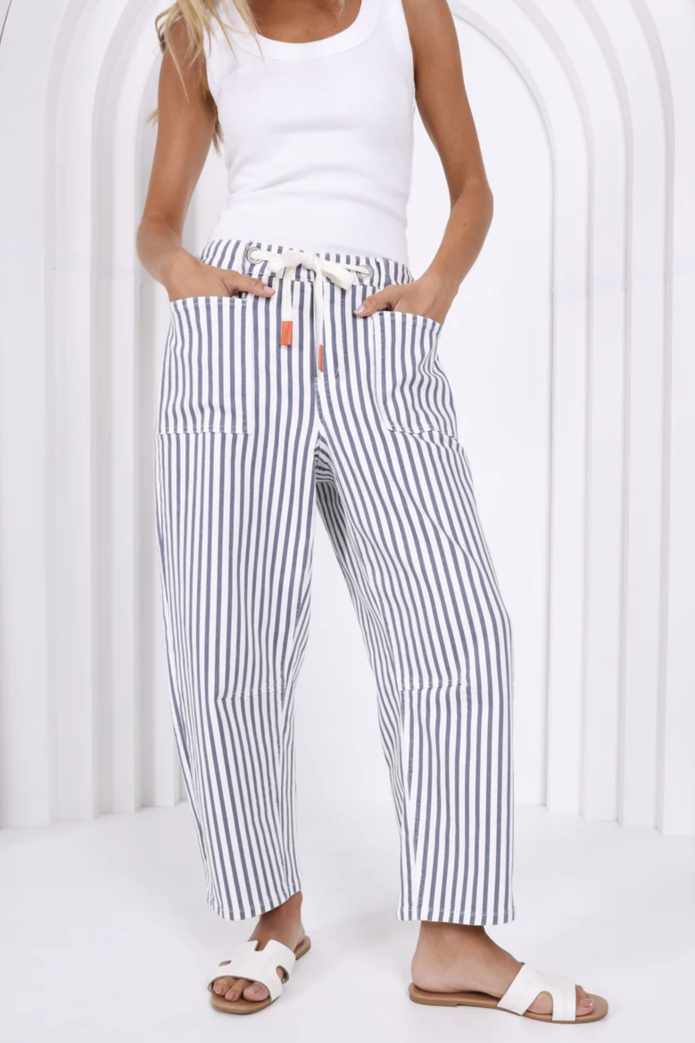 Monaco 'Carter Barrel' Jeans - Blue Stripe