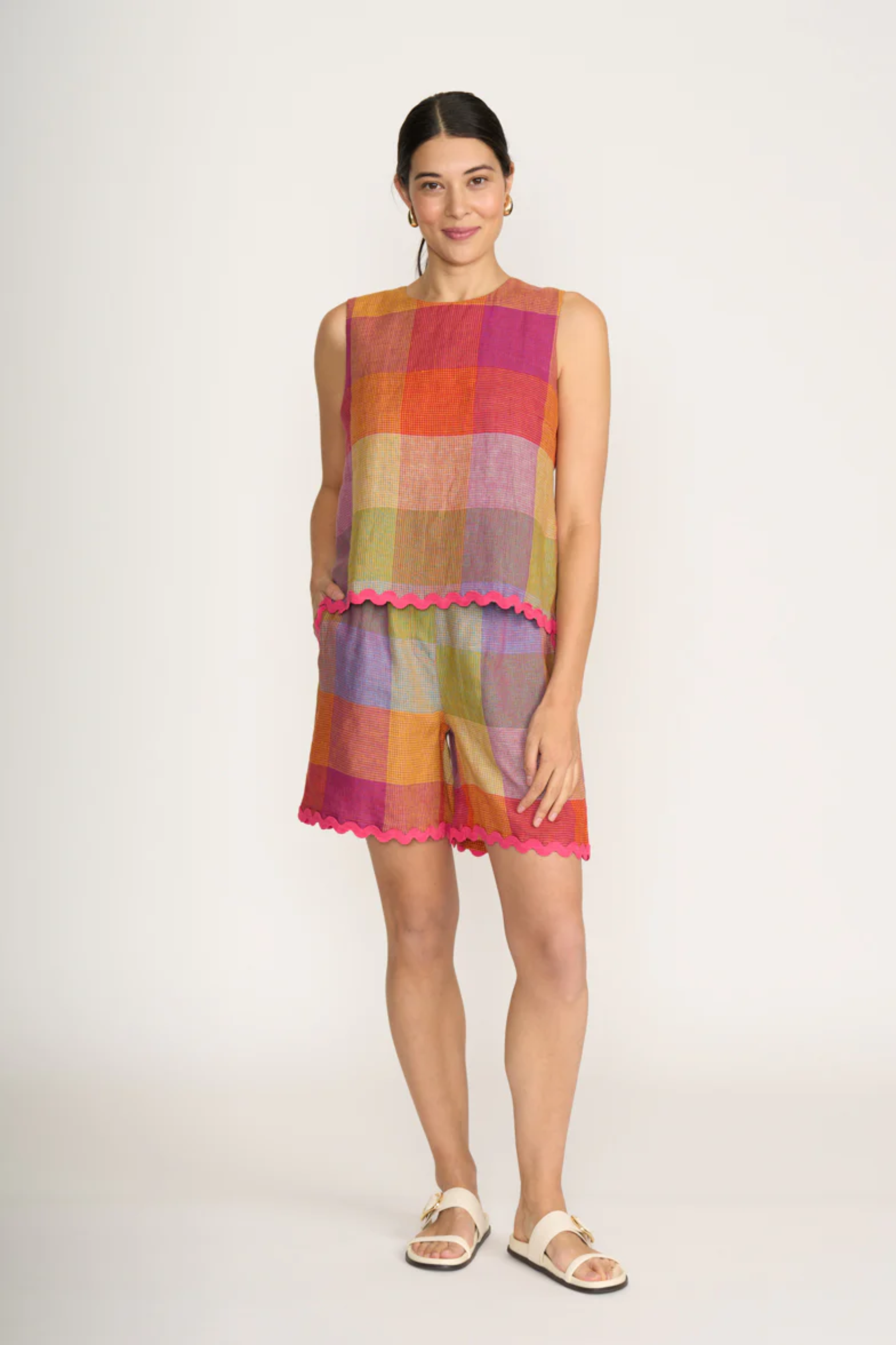 Moral Fibre Shorts - Fiesta Check