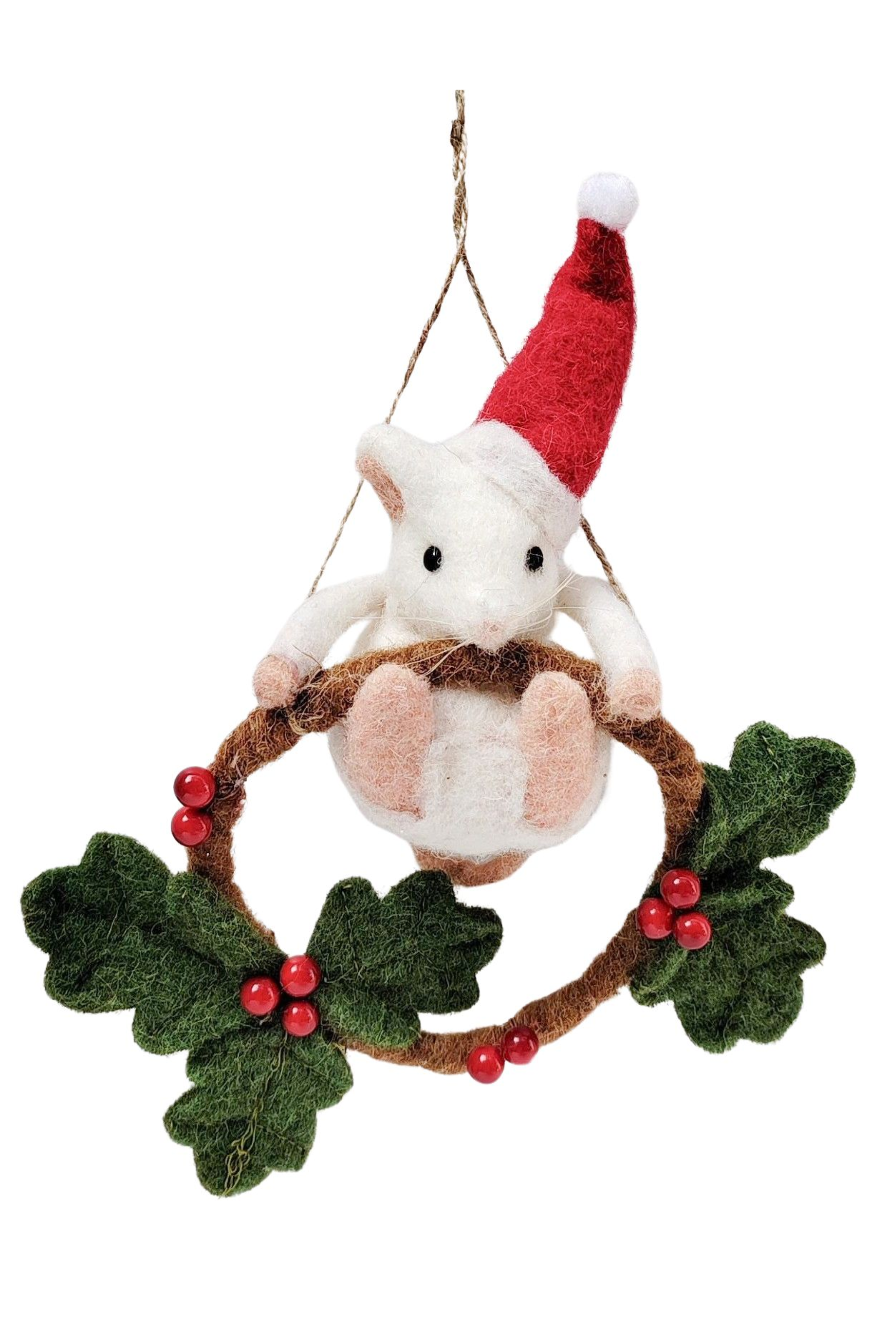 Mouse Swinging on Wreath