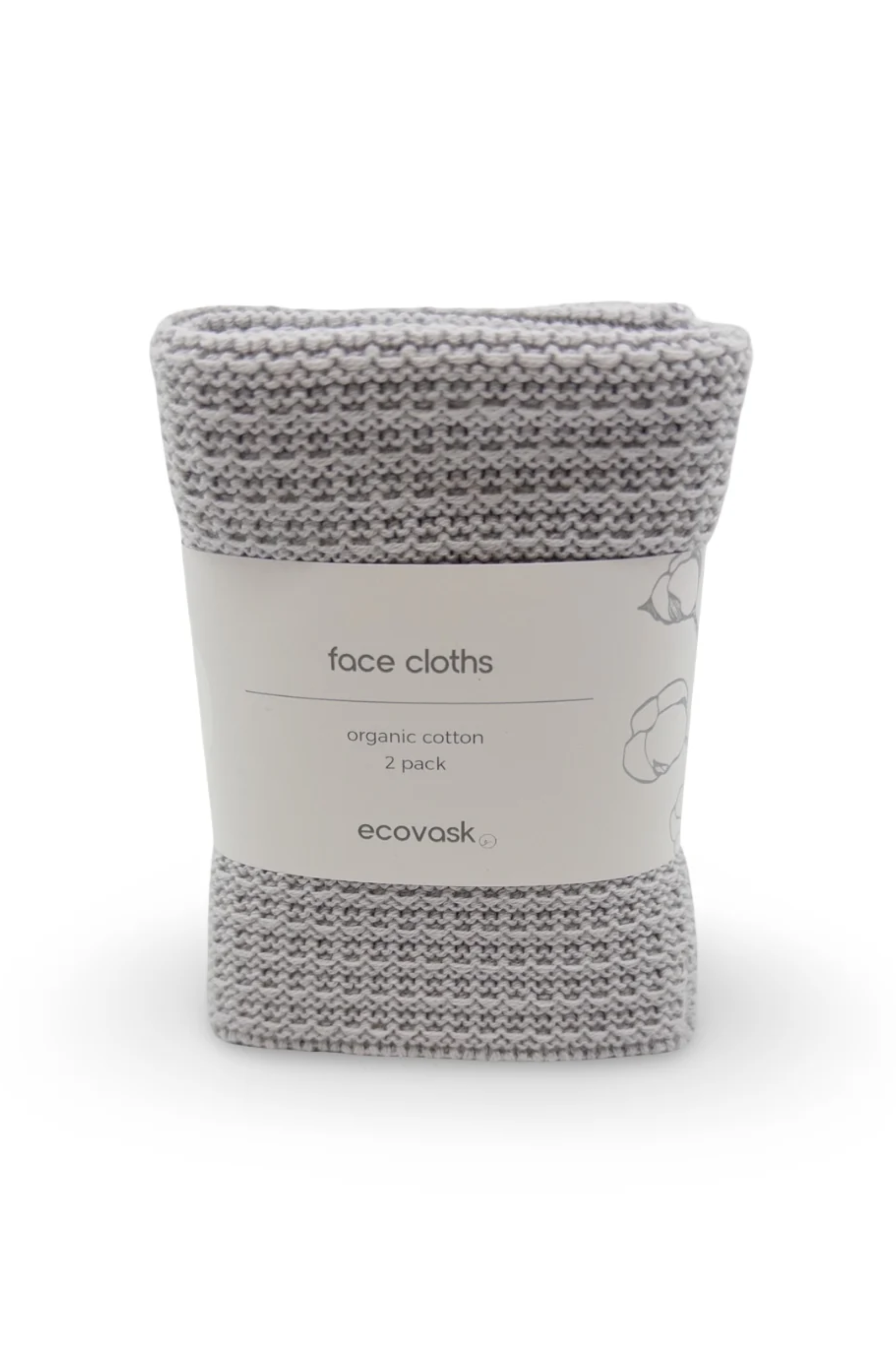 Organic Cotton Face Cloth 2pk - Lunar/Nimbus
