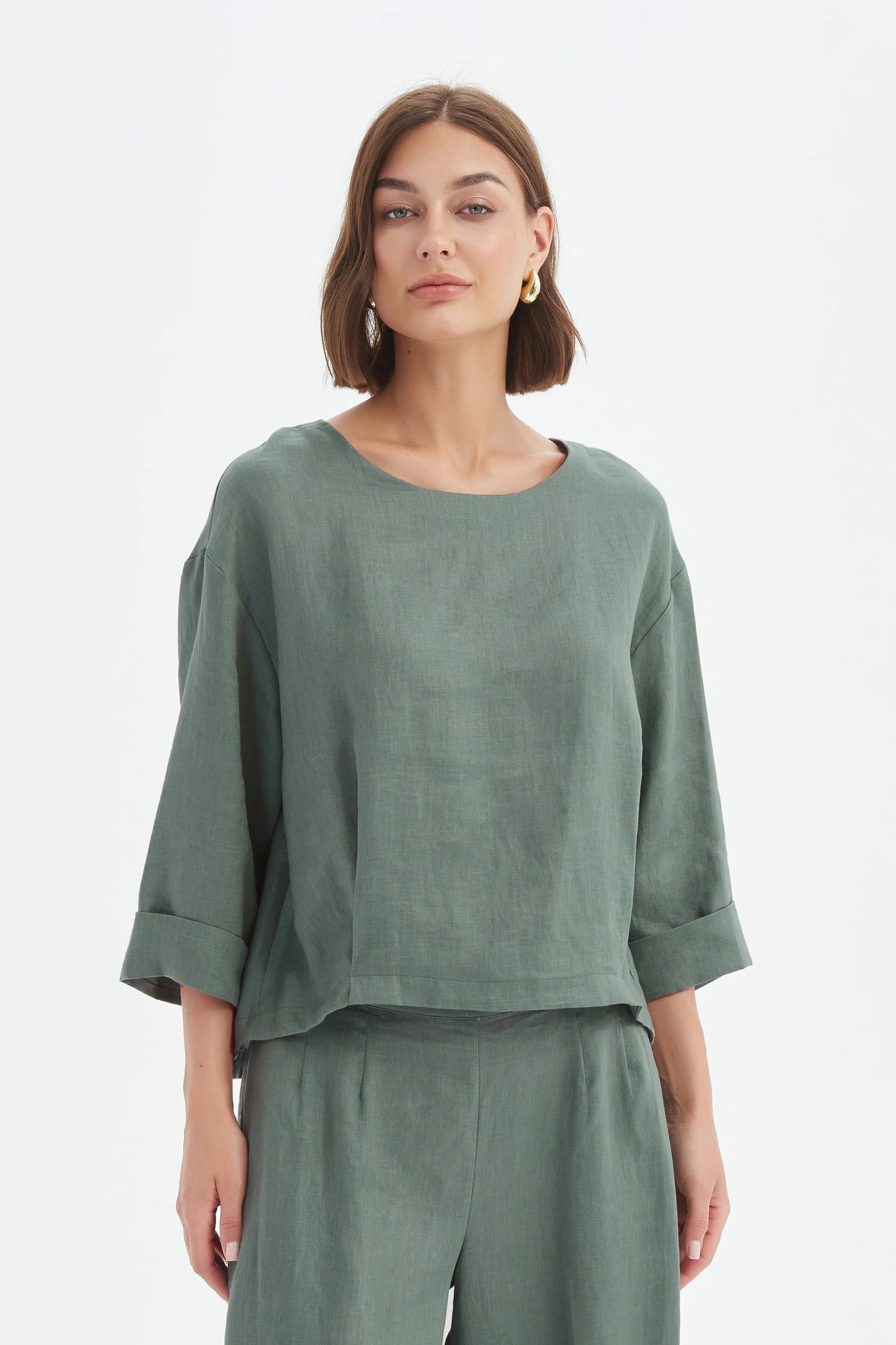 Pleat Hem Top - Petrol