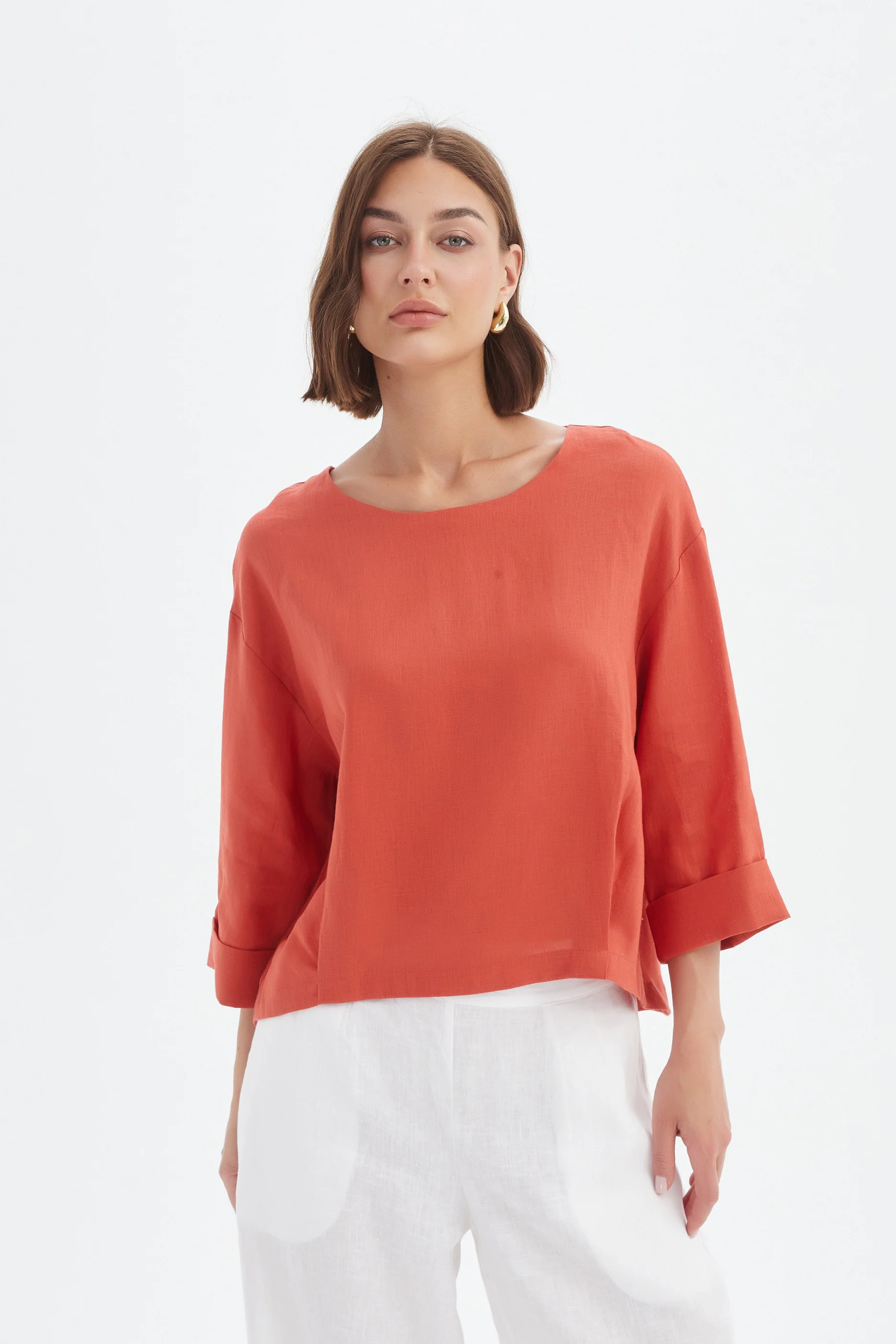 Pleat Hem Top - Rust