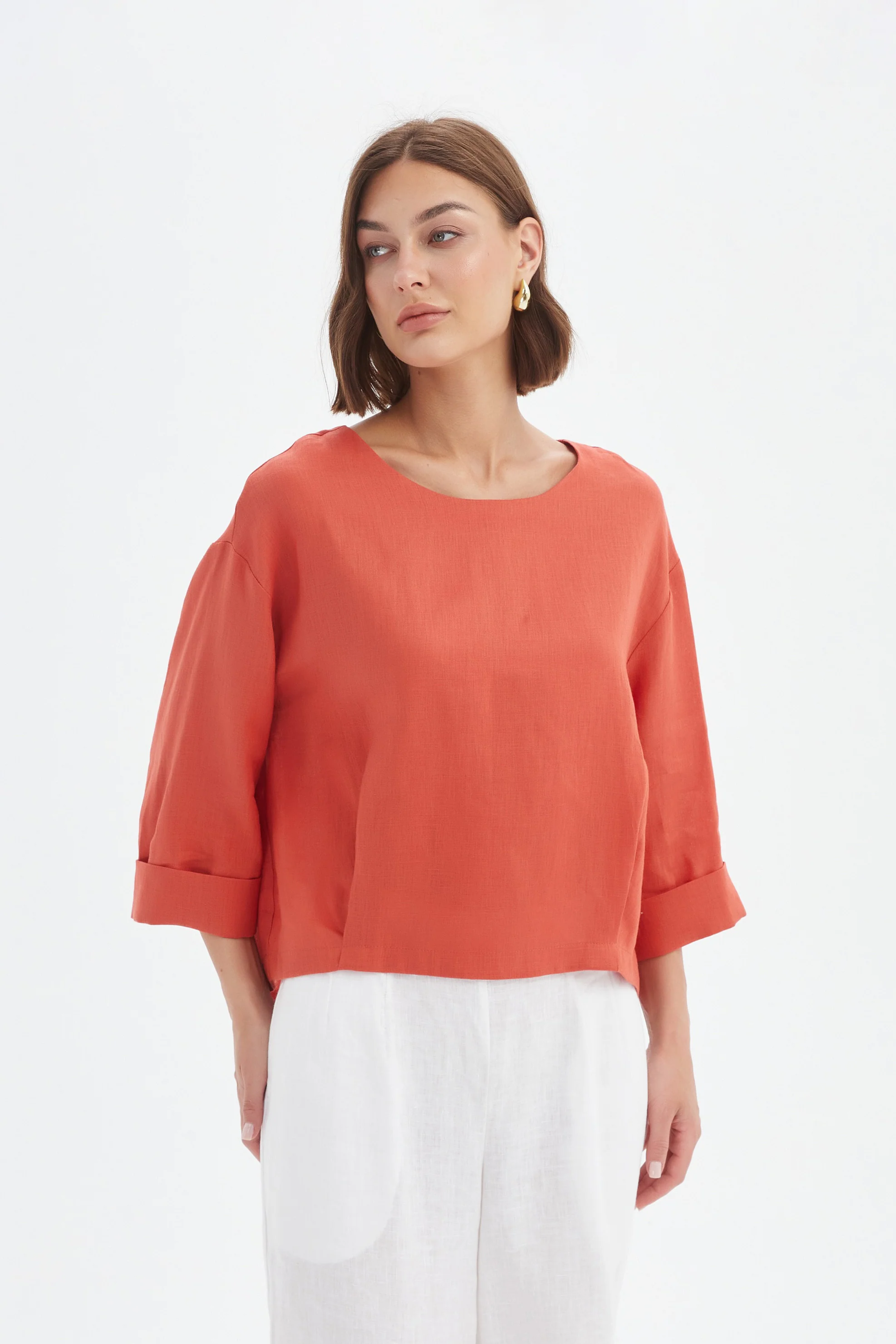 Pleat Hem Top - Rust