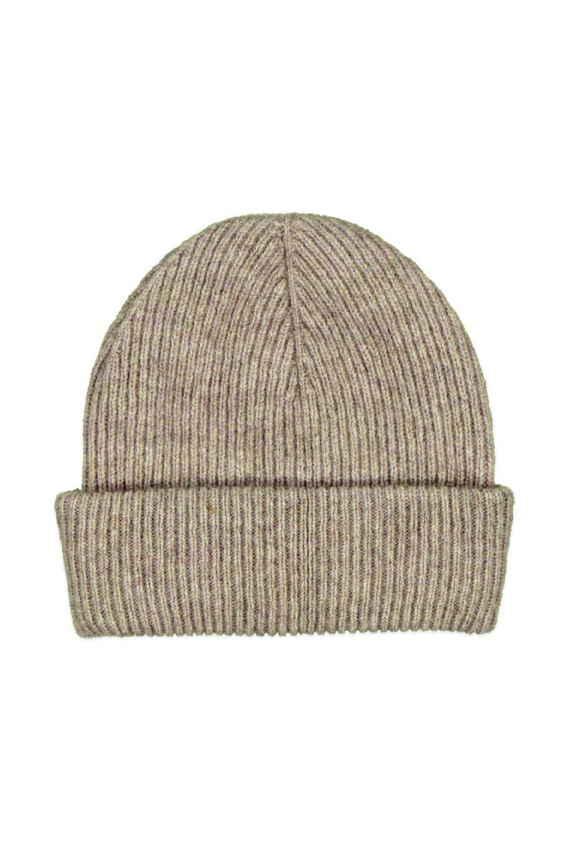 Possum Merino Fine Rib Beanie - Mocha