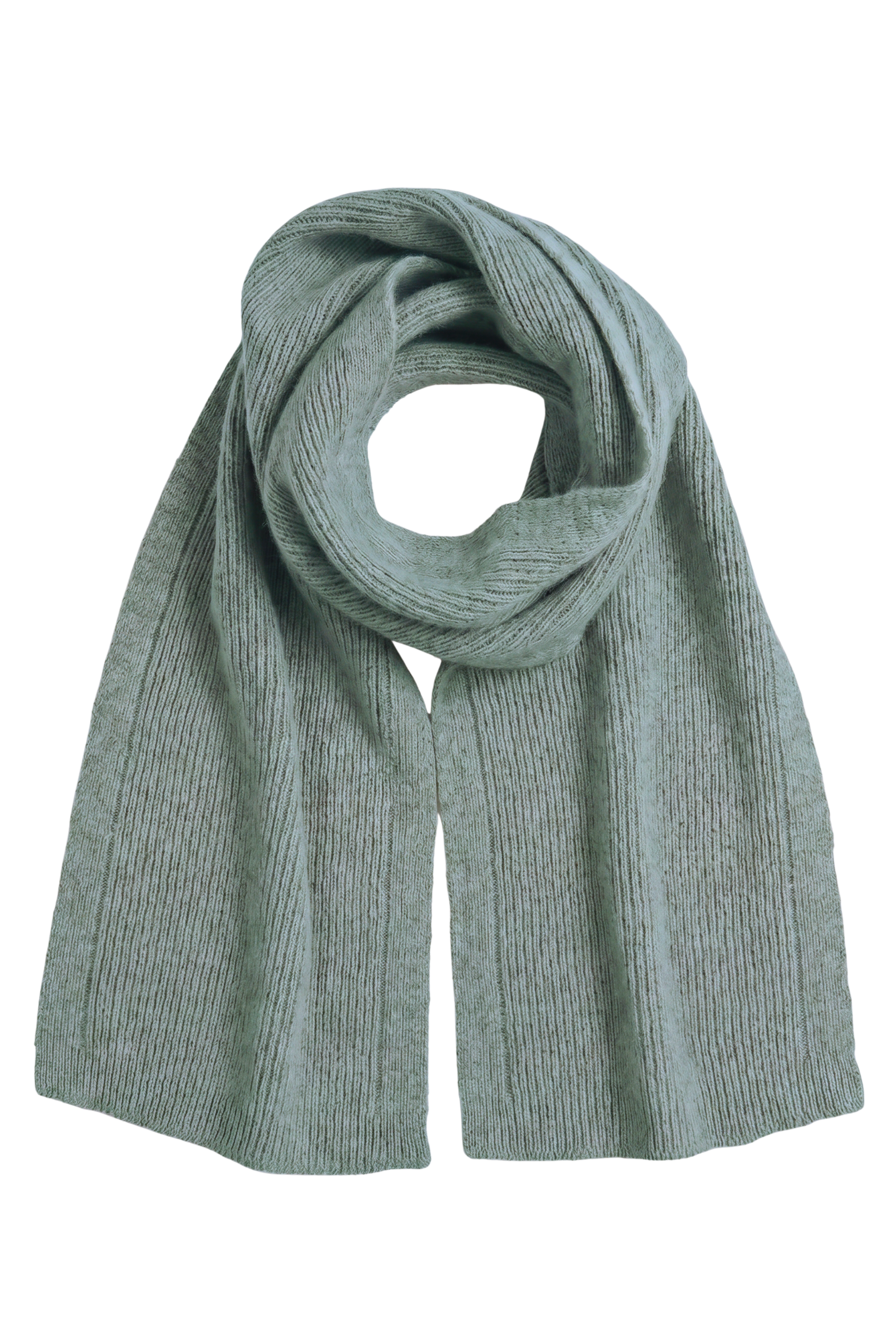 Possum Merino Fine Rib Scarf - Mint